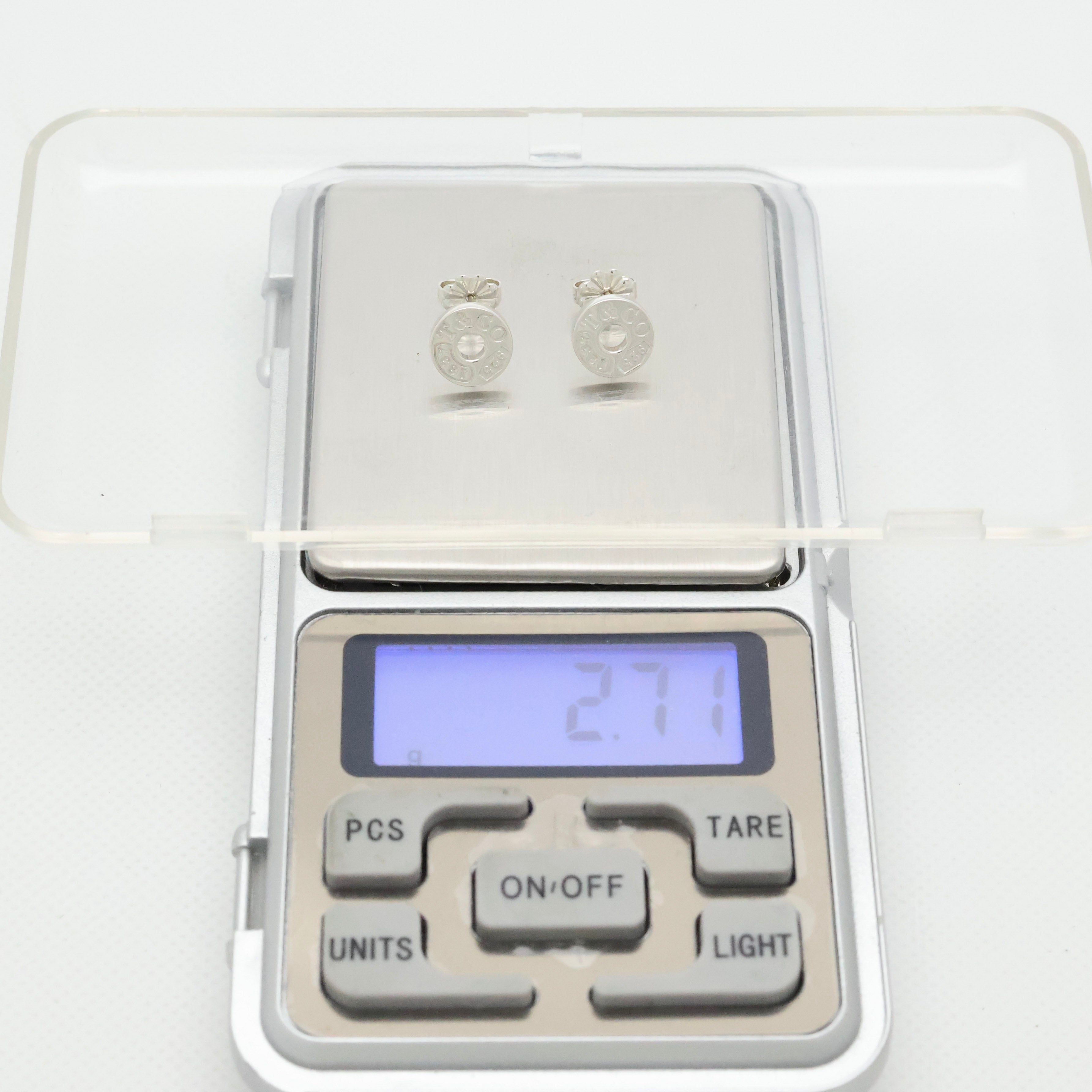 Tiffany & Co. 1837 Round Circle Stud Earrings Sterling Silver 925 