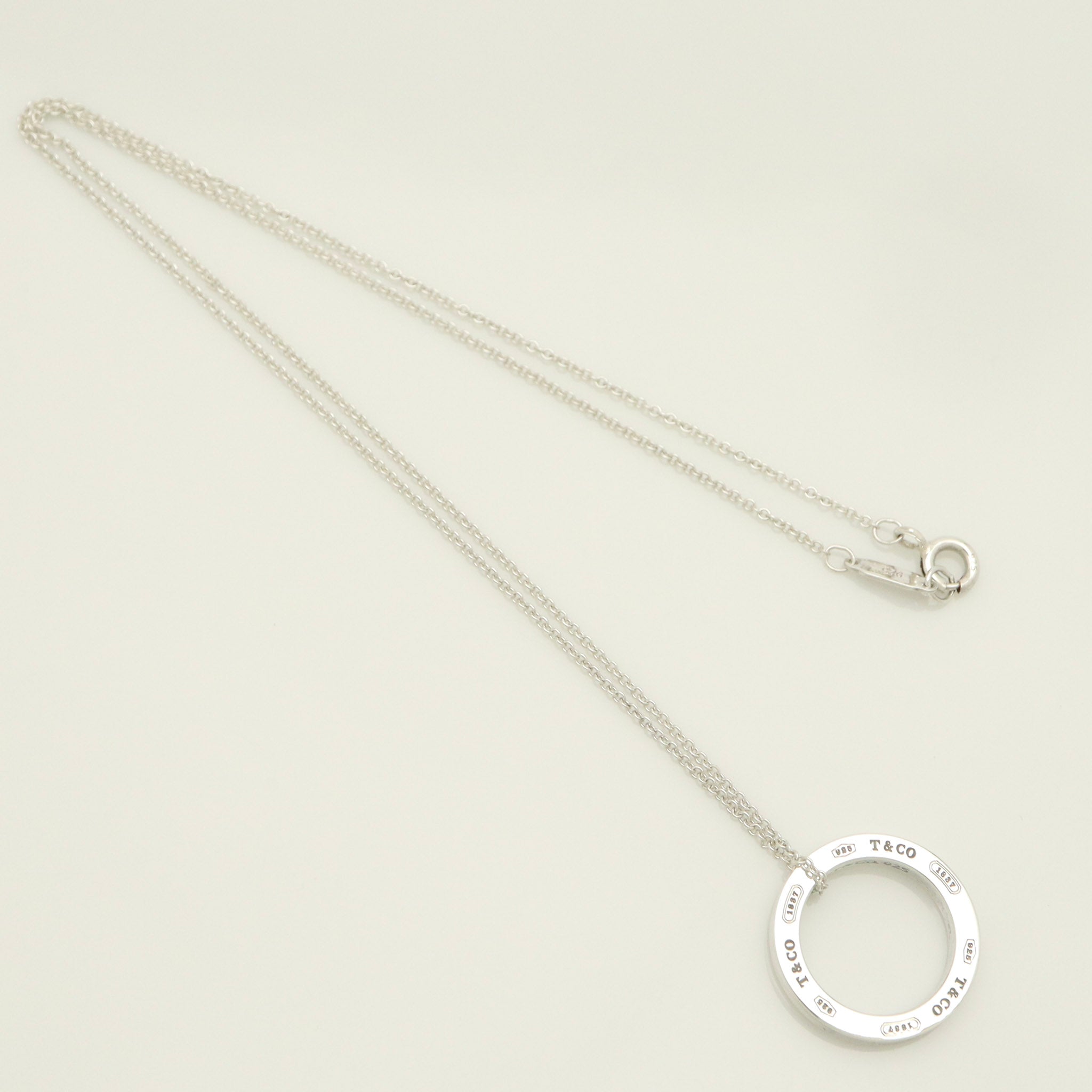 Tiffany & Co. Round Circle Pendant Necklace Sterling Silver 925