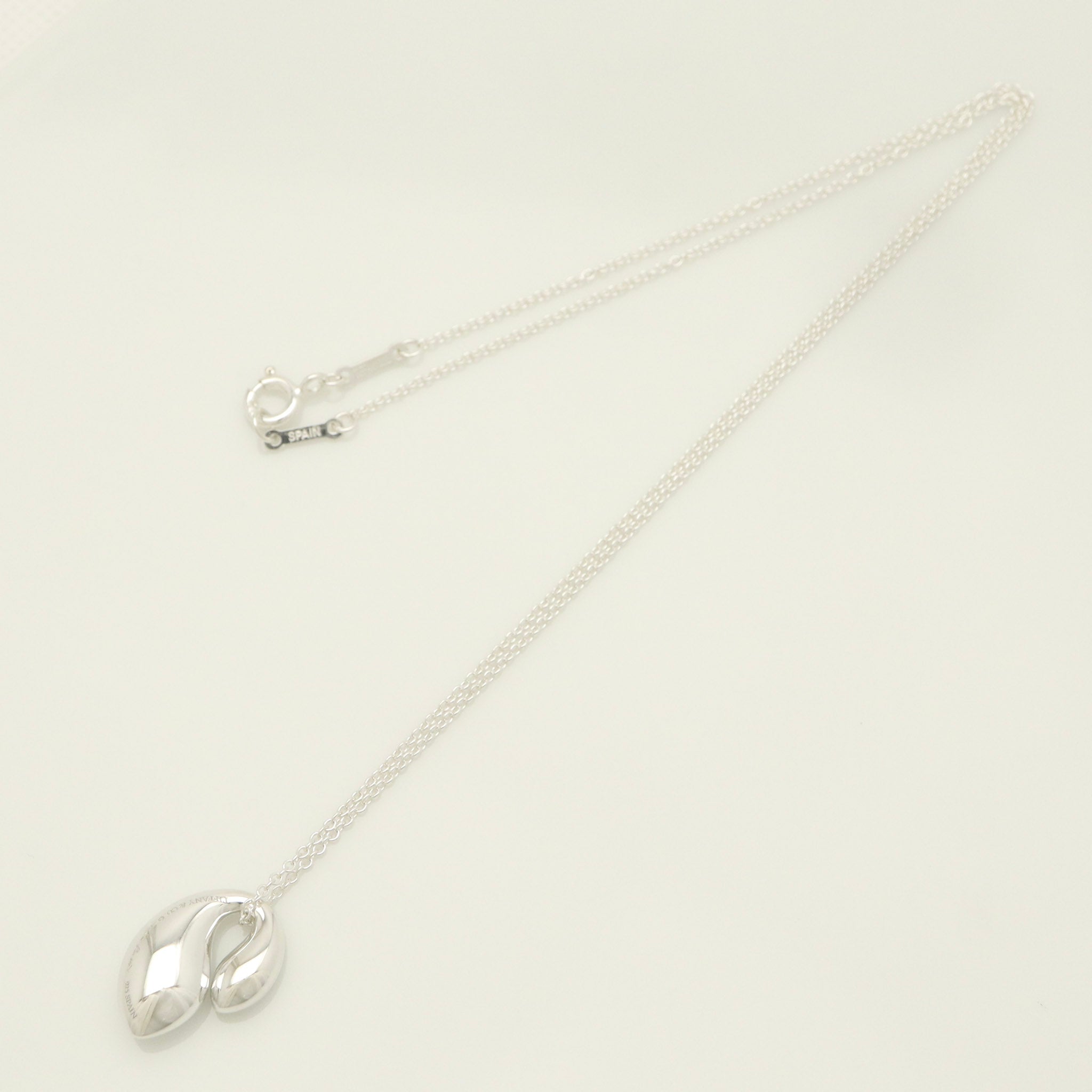 Tiffany & Co. Elsa Peretti Sterling Silver Double Teardrop Pendant Necklace Sterling Silver 925