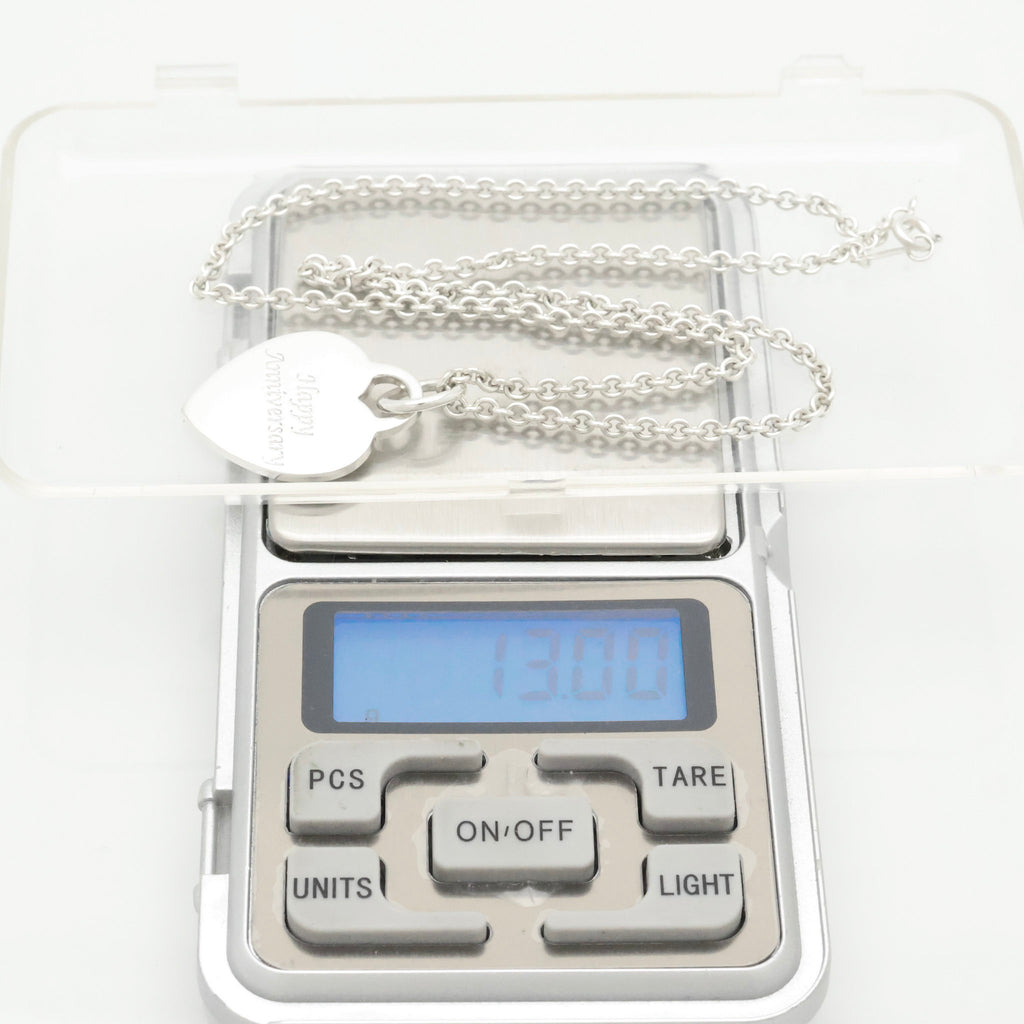 Tiffany & Co. Happy Anniversary Heart Tag Necklace Sterling Silver 925