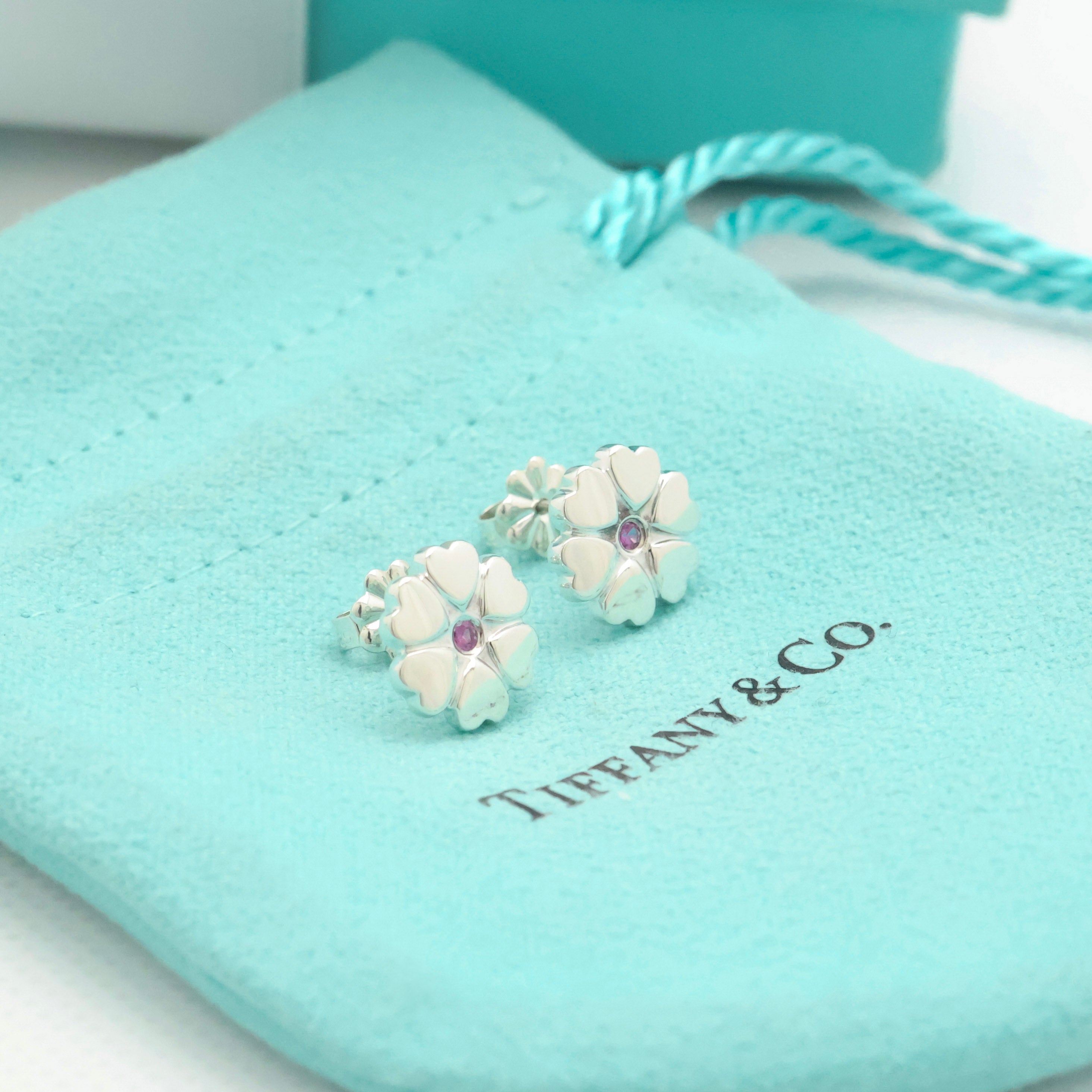 TIFFANY&Co. クラウン オブ ハート ピンク サファイア 1P パロマピカソ ピアス AG925
