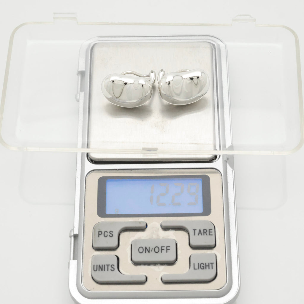 Tiffany & Co. Large Peretti 20mm Bean Clip-On Earrings Sterling Silver 925