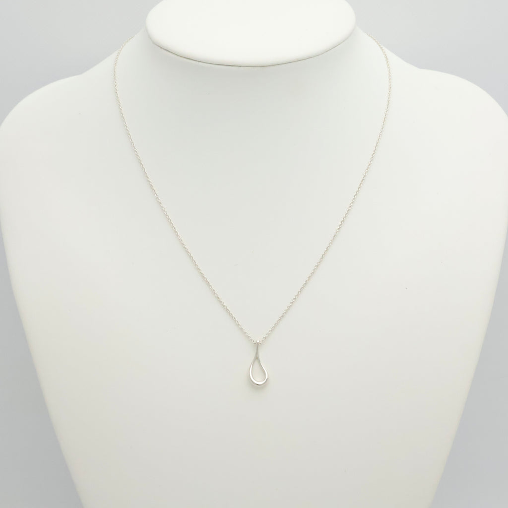  Tiffany & Co. Open Teardrop Necklace Pendant Sterling Silver 925 