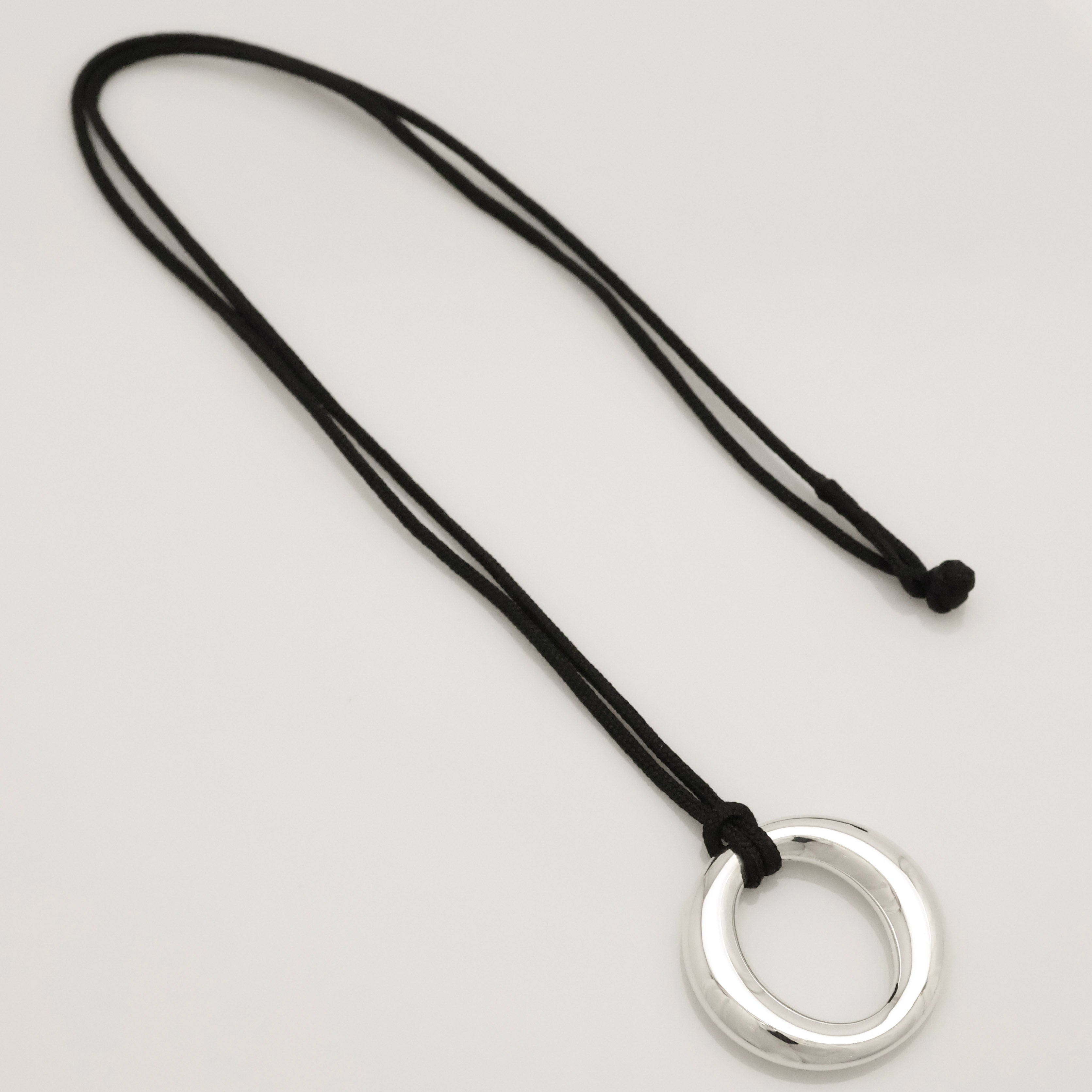  Tiffany & Co. Seviana Silk Cord Necklace Sterling Silver 925