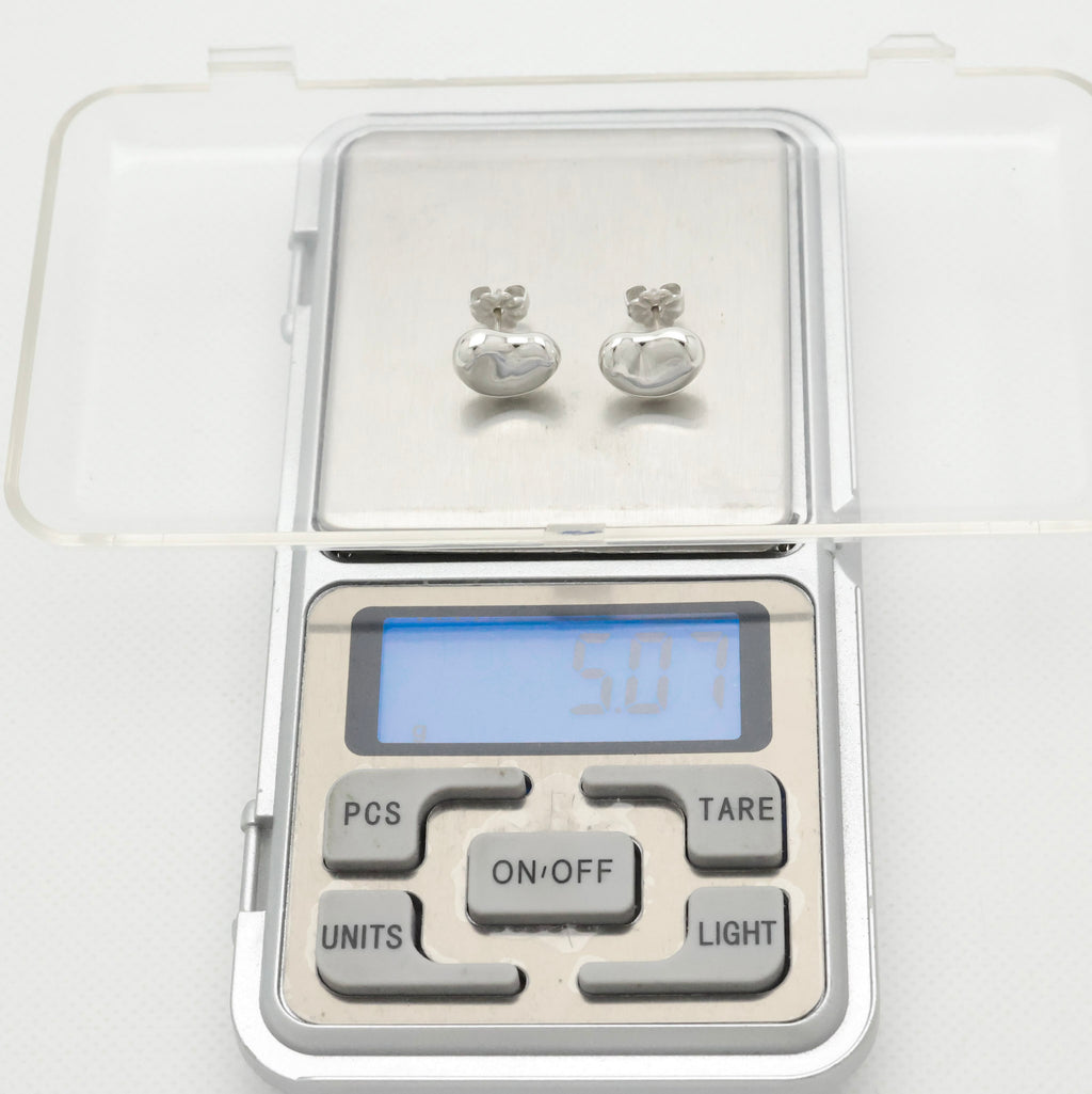 Tiffany & Co. Elsa Peretti Bean Design Earrings Sterling Silver 925