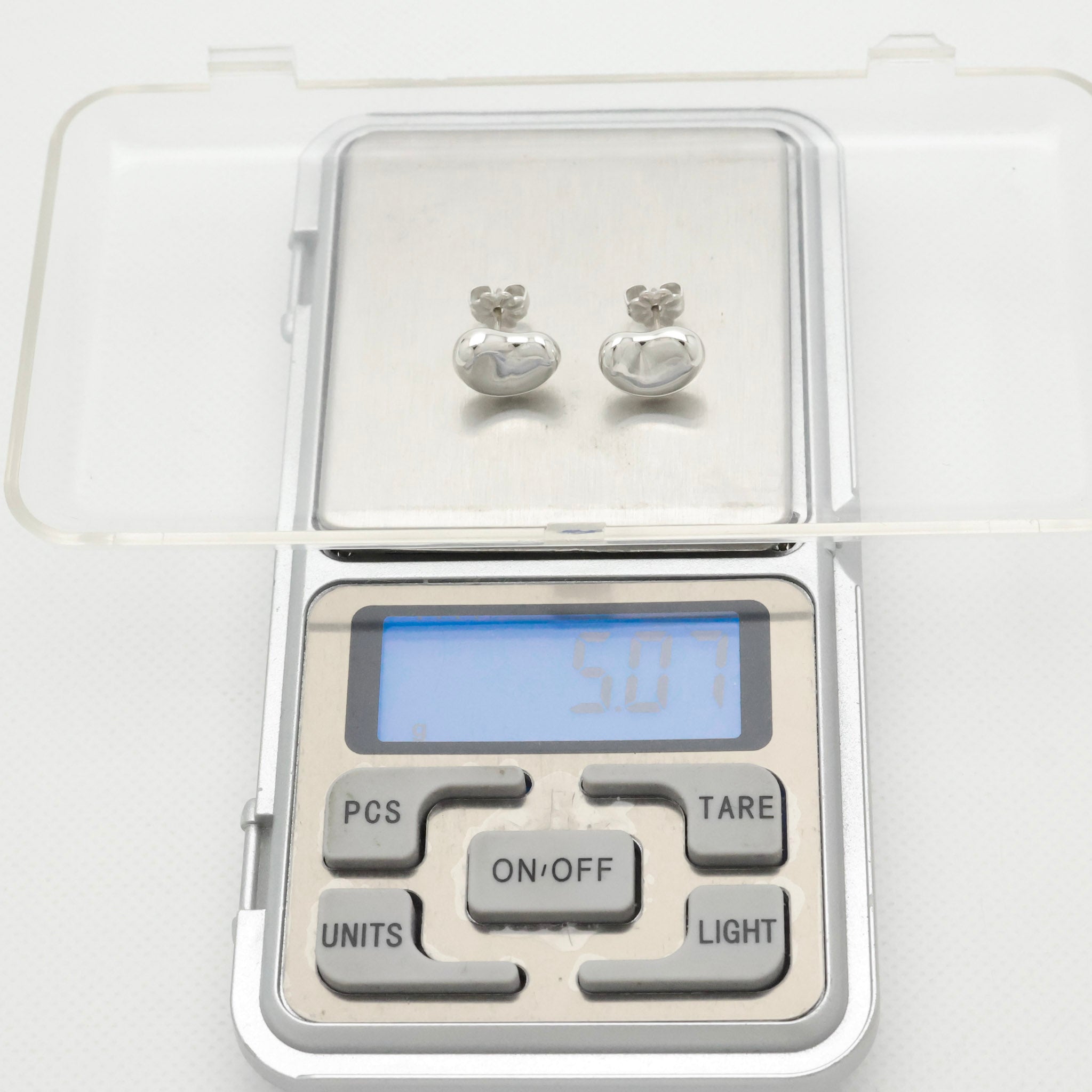 Tiffany & Co. Elsa Peretti Bean Design Earrings Sterling Silver 925