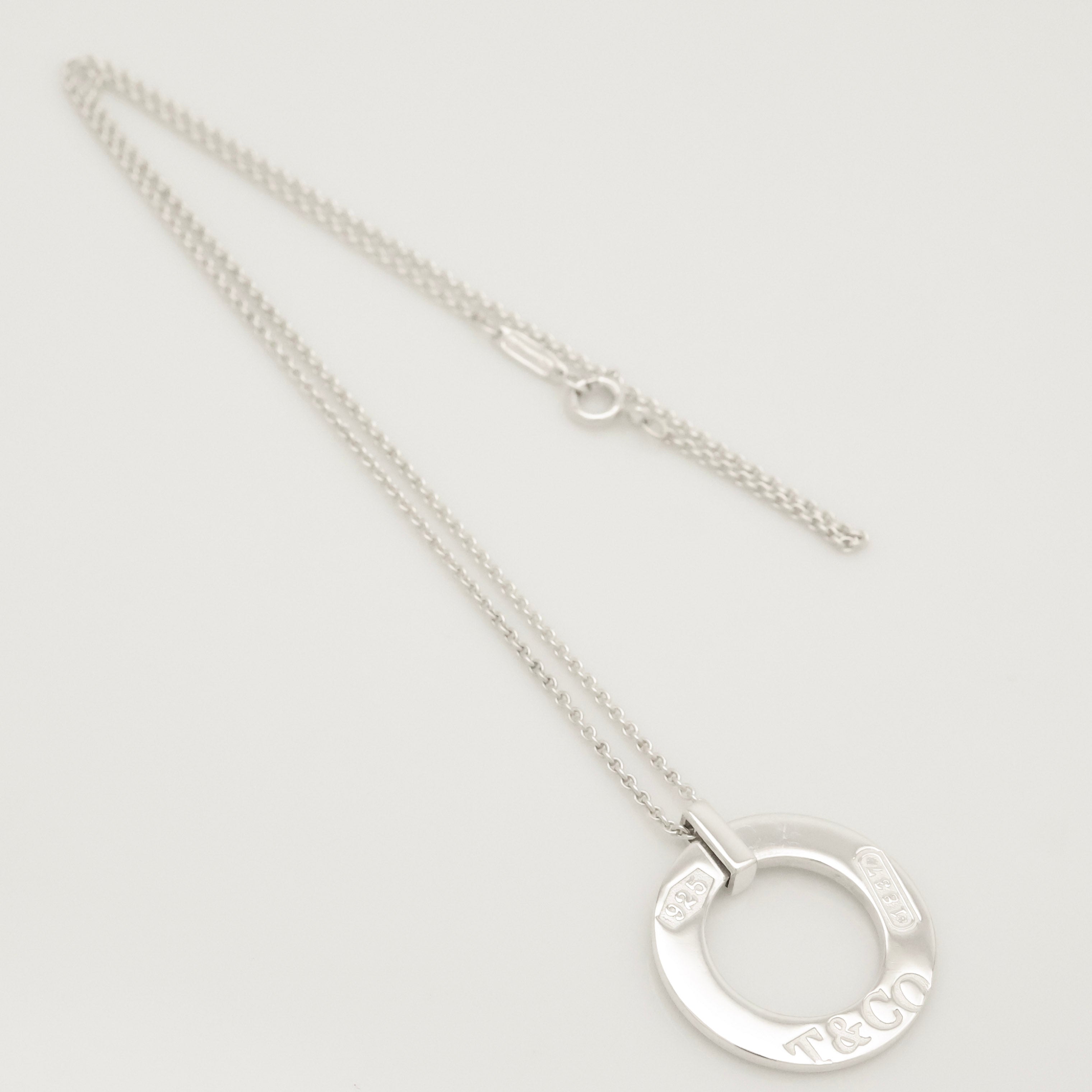 Tiffany & Co. 1837 Round Circle Necklace Sterling Silver 925