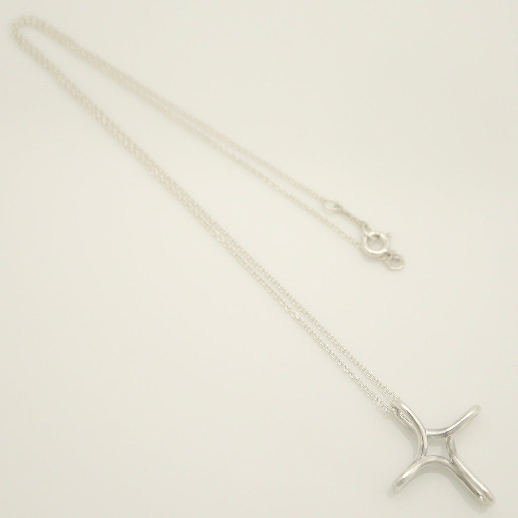  Tiffany & Co.. Infinity Cross Necklace Pendant Silver 925 