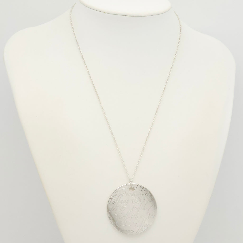 Tiffany & Co. Notes New York XL Large Wavy Round Circle Necklace Sterling Silver 925