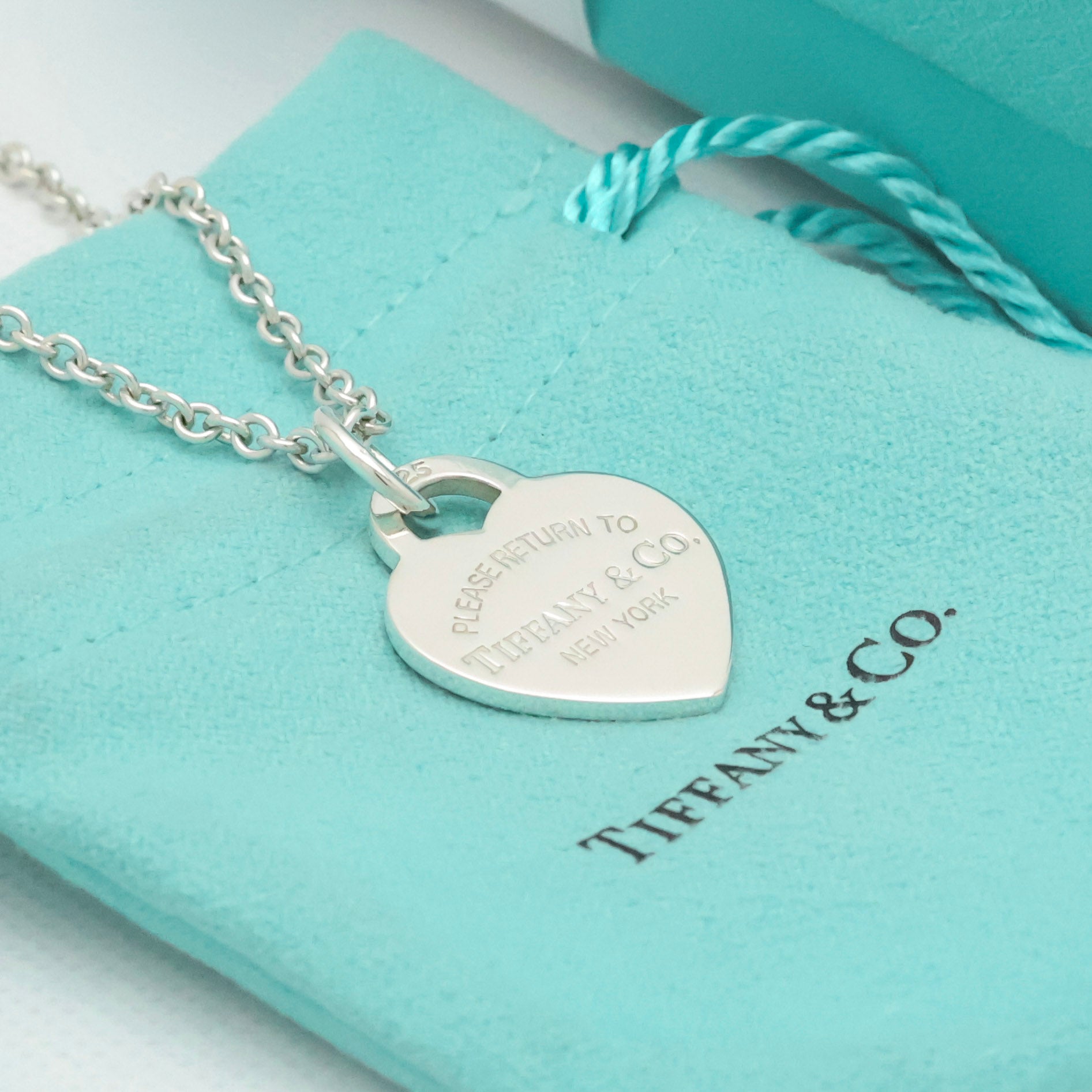 Tiffany & Co. Return to Small Heart Tag Necklace Pendant Sterling Silver 925