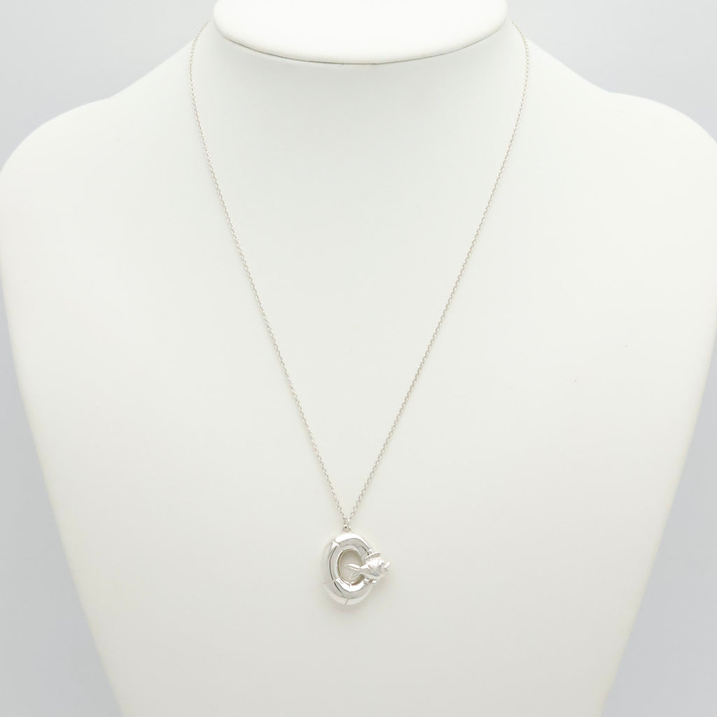 Tiffany & Co. Lifesaver Float Fish Silver Necklace Sterling Silver 925