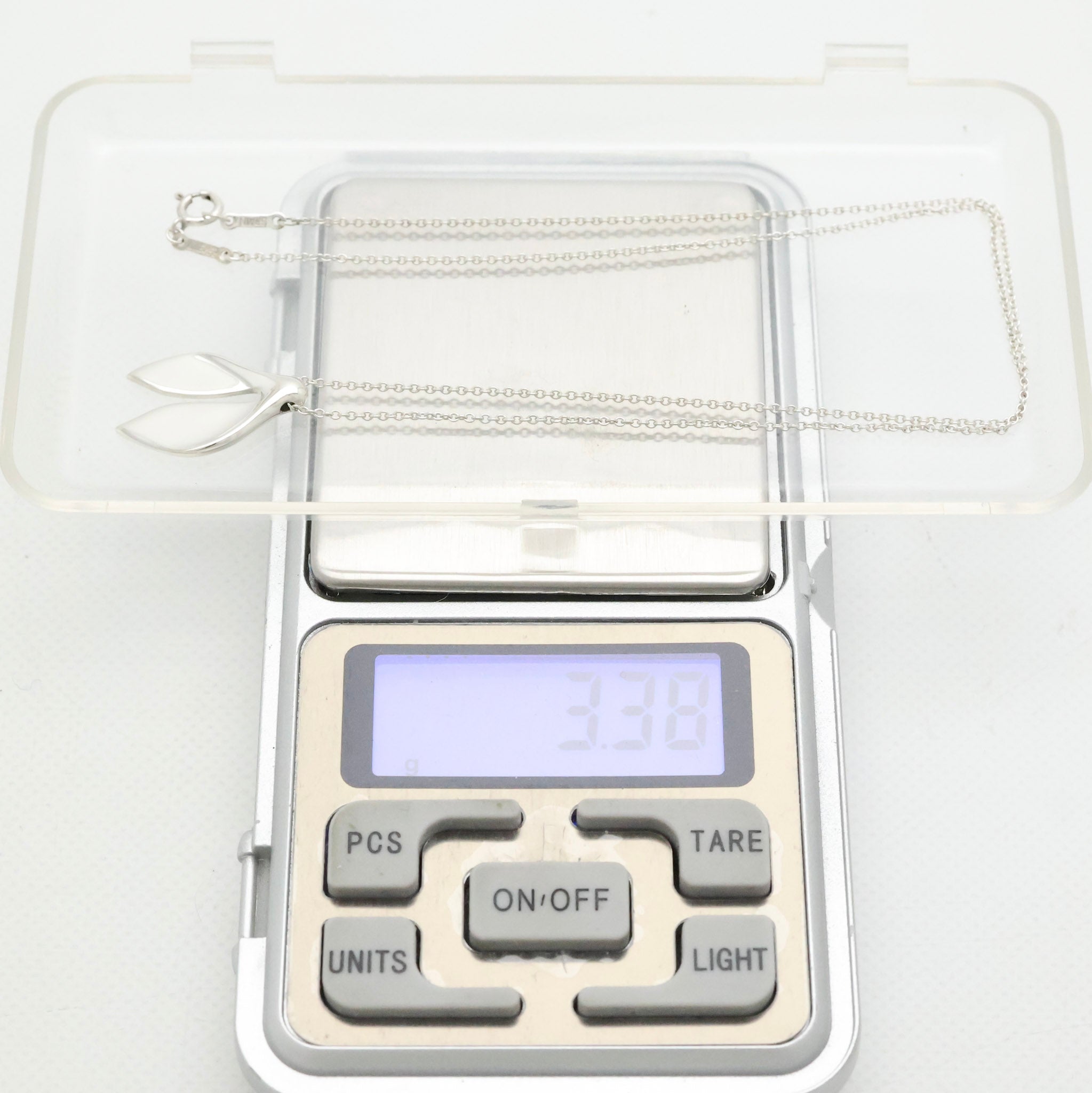 Tiffany & Co. Whale Tail Pendant Necklace Sterling Silver 925 