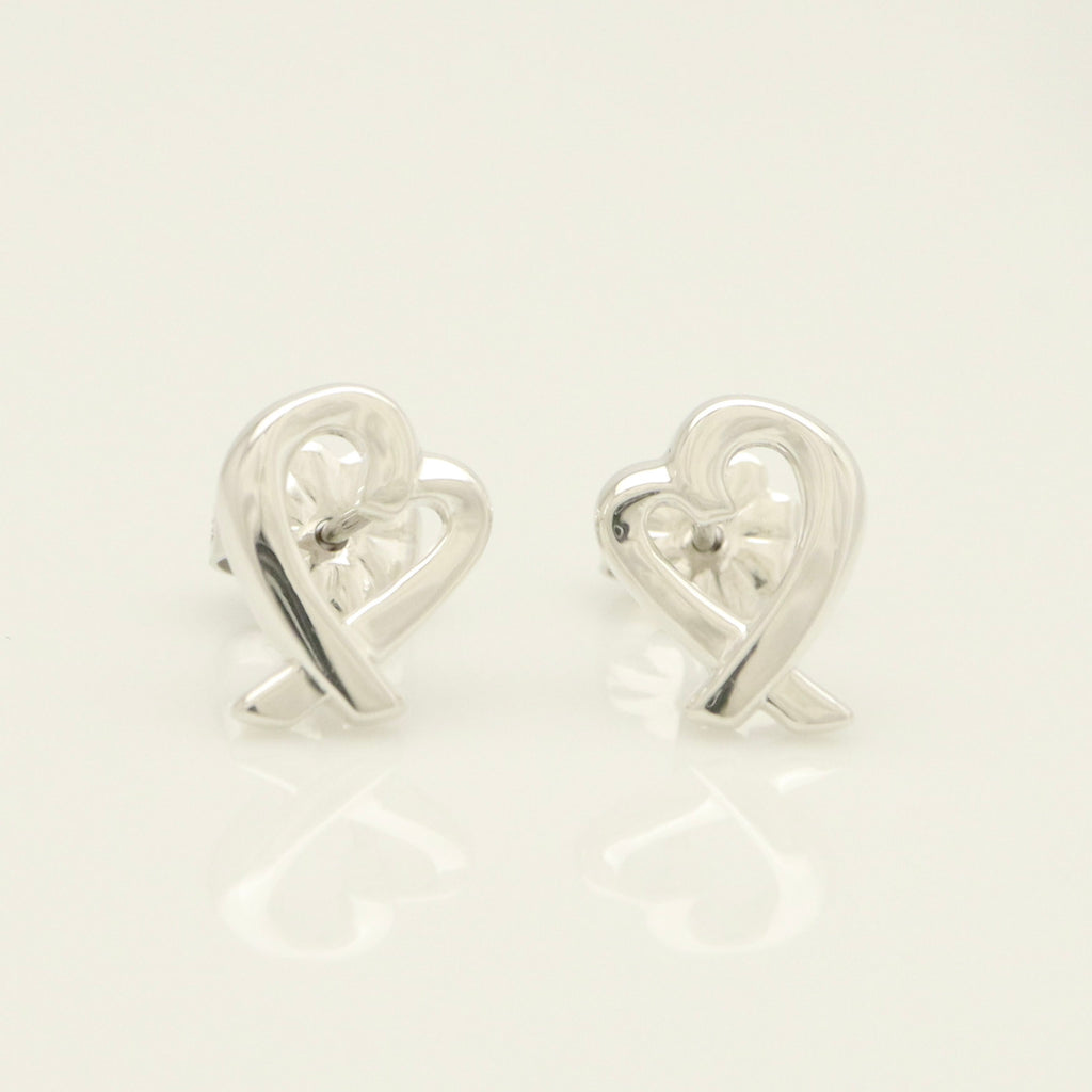 Tiffany & Co. Picasso Loving Heart Stud Earrings Sterling Silver 925 