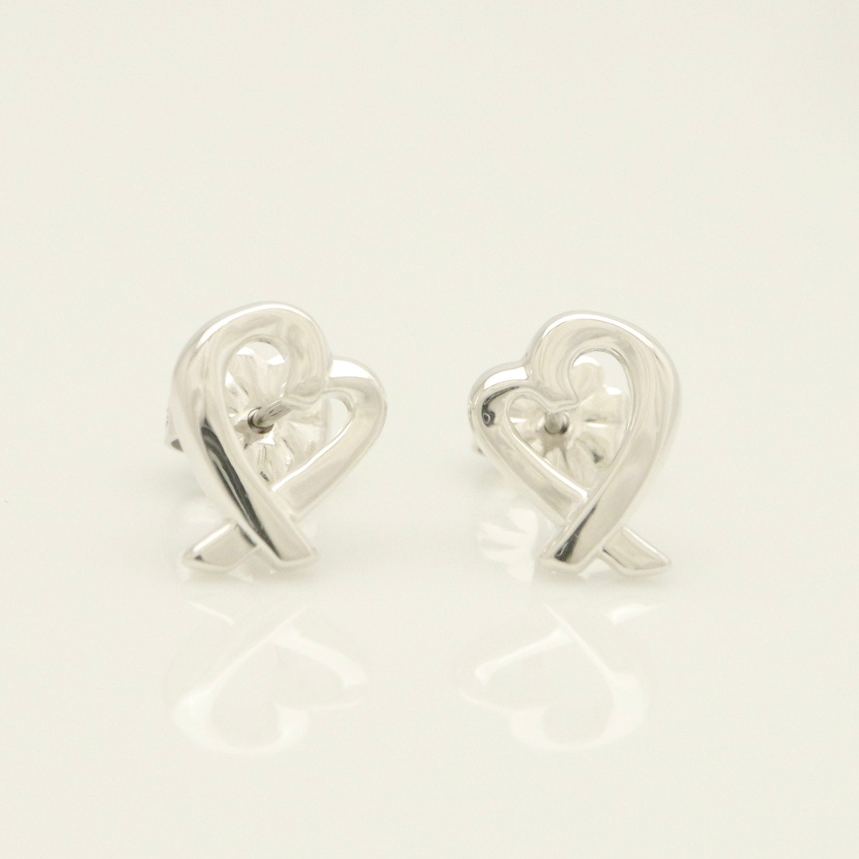Tiffany & Co. Picasso Loving Heart Stud Earrings Sterling Silver 925 