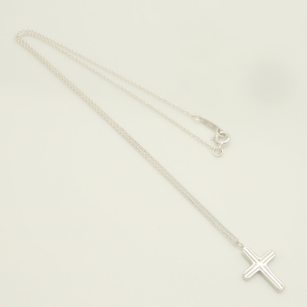  Tiffany & Co. Picasso Groove Cross Necklace Sterling Silver 925 