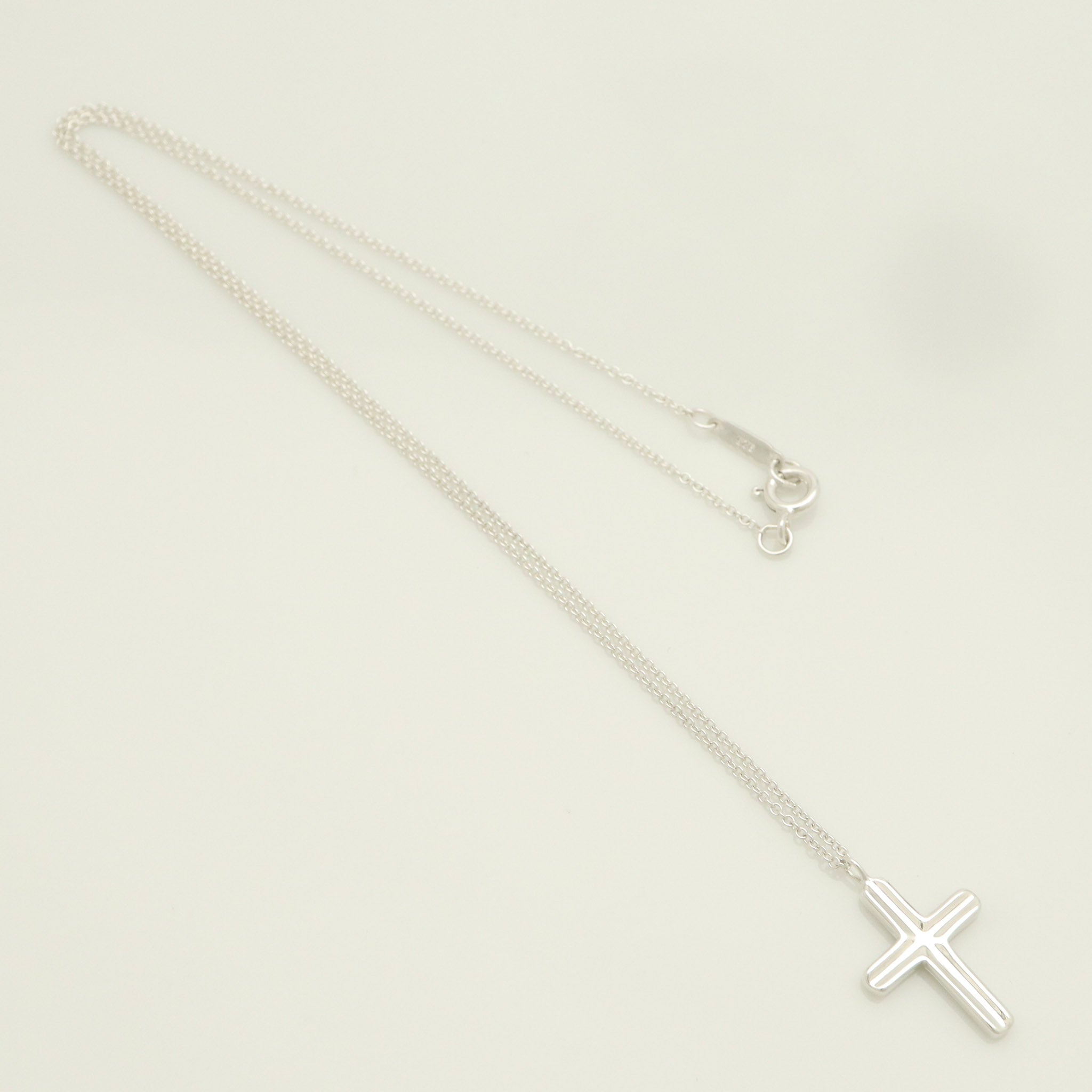  Tiffany & Co. Picasso Groove Cross Necklace Sterling Silver 925 