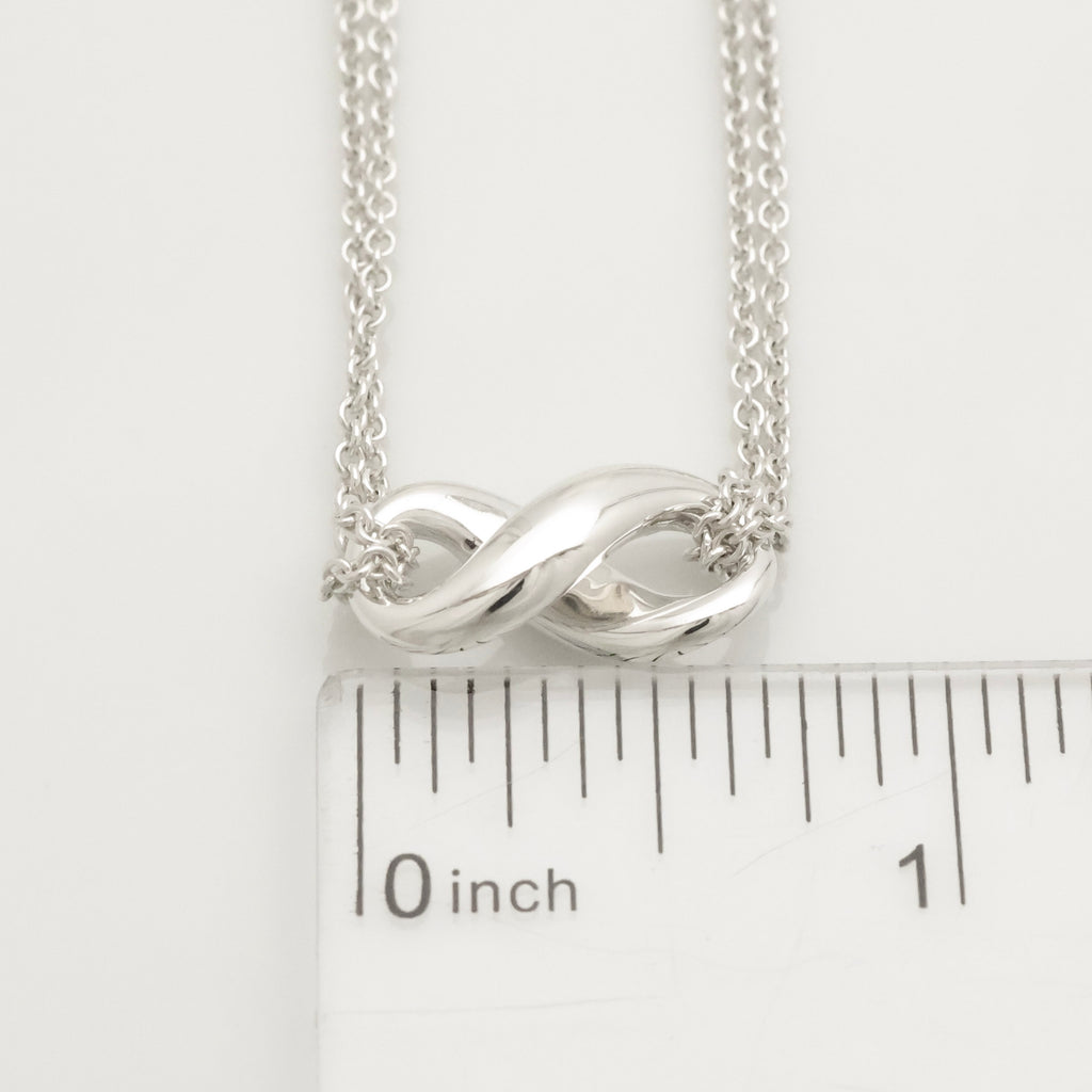Tiffany & Co. Infinity Double Chain Necklace Sterling Silver 925