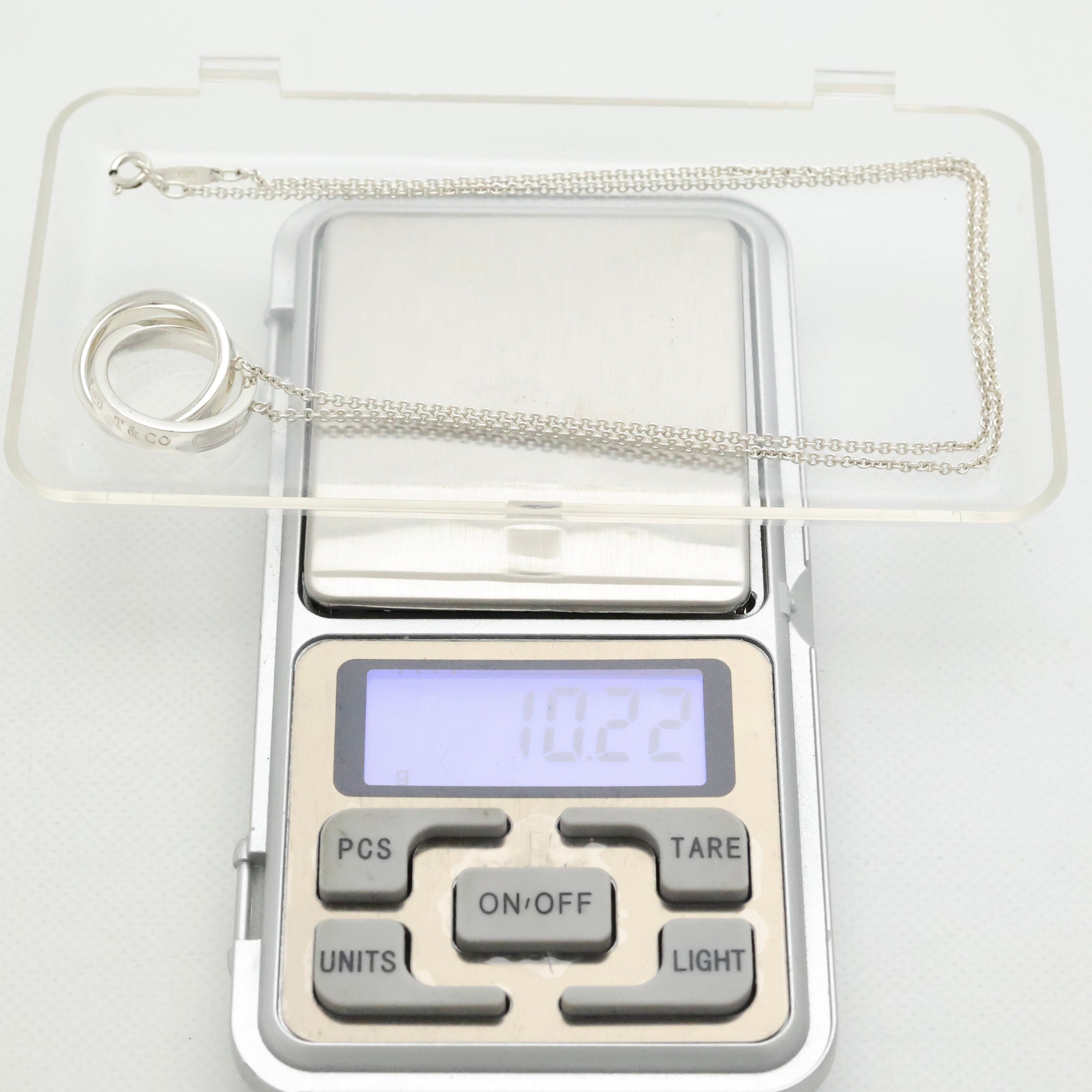 Tiffany & Co. 1837 Interlocking Circles Lariat Necklace Sterling Silver 925