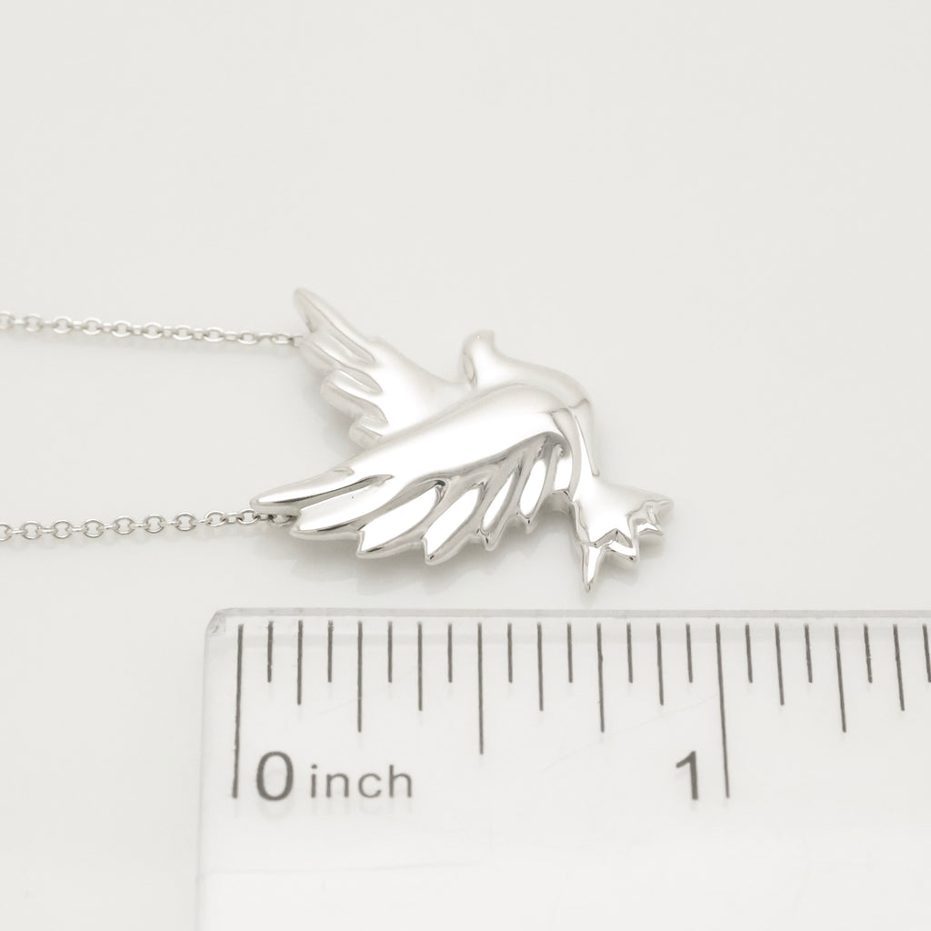 Tiffany & Co. Picasso Dove Bird Pendant Necklace Sterling Silver 925