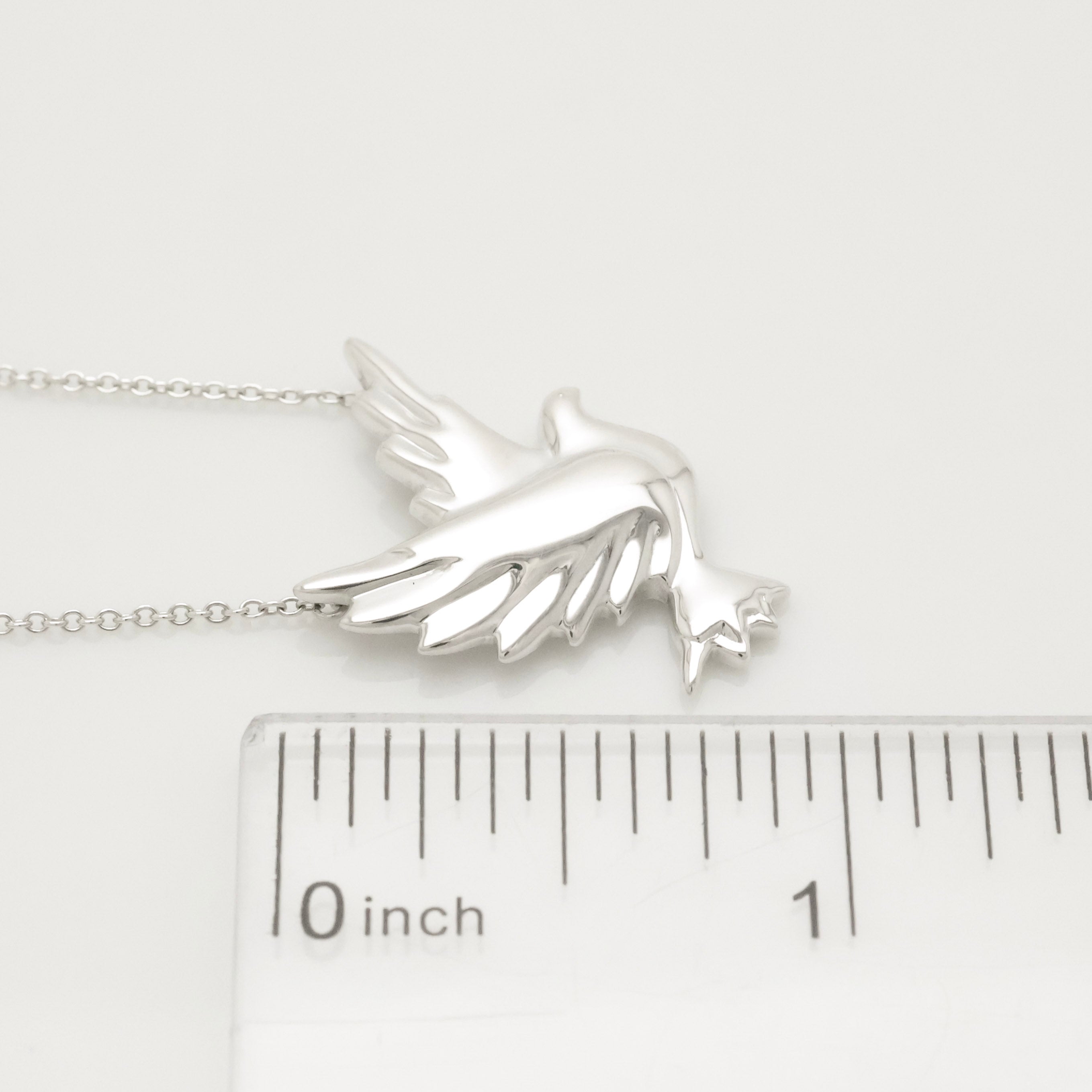 Tiffany & Co. Picasso Dove Bird Pendant Necklace Sterling Silver 925