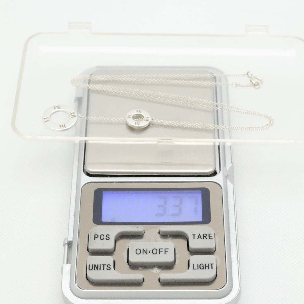 Tiffany & Co. Atlas Round Circle Lariat Necklace Sterling Silver 925