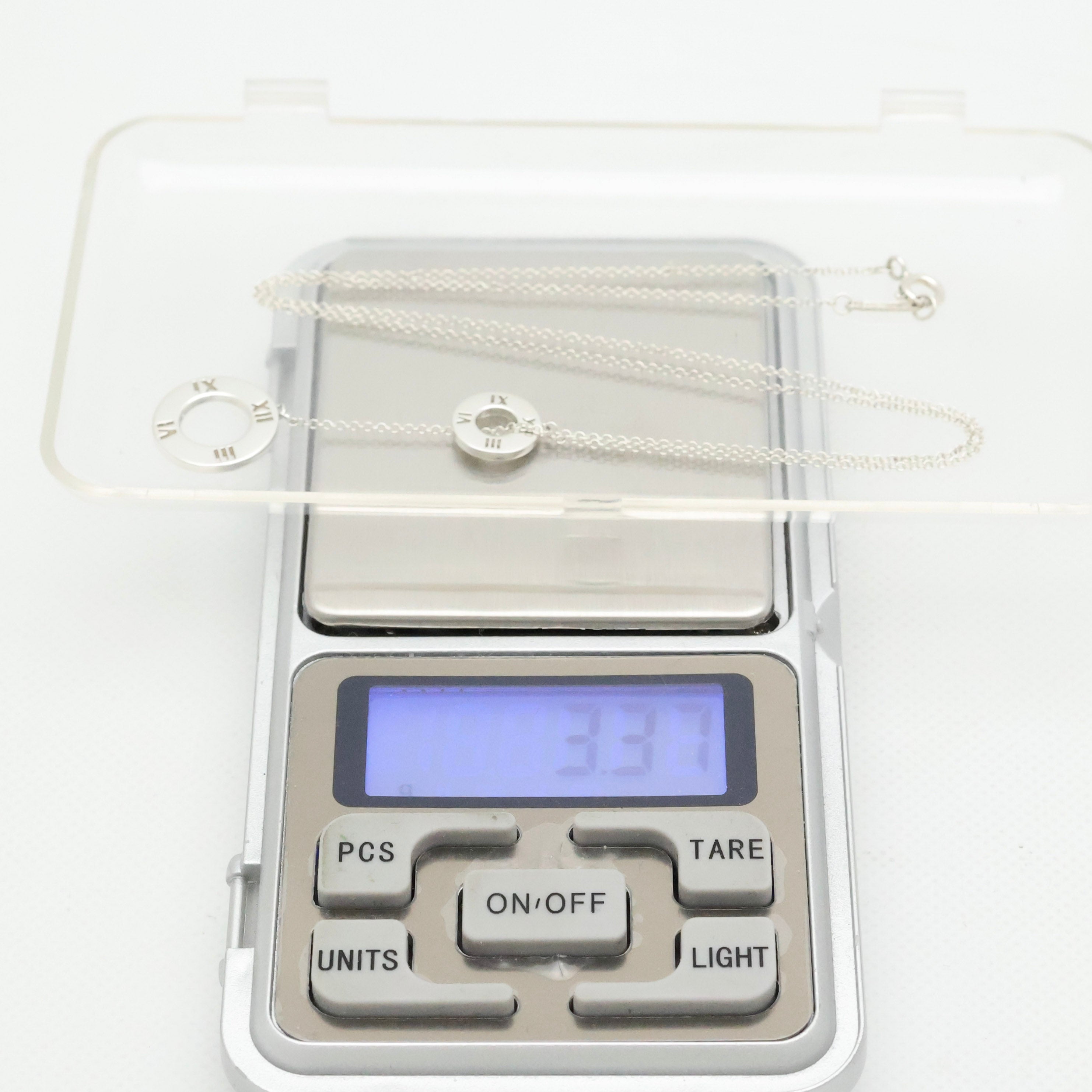 Tiffany & Co. Atlas Round Circle Lariat Necklace Sterling Silver 925