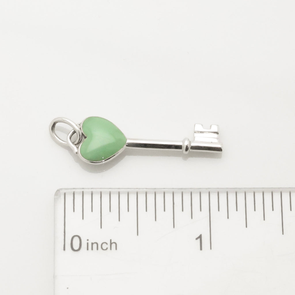 TIFFANY&Co. ハート キー ブルー エナメル チャーム AG925