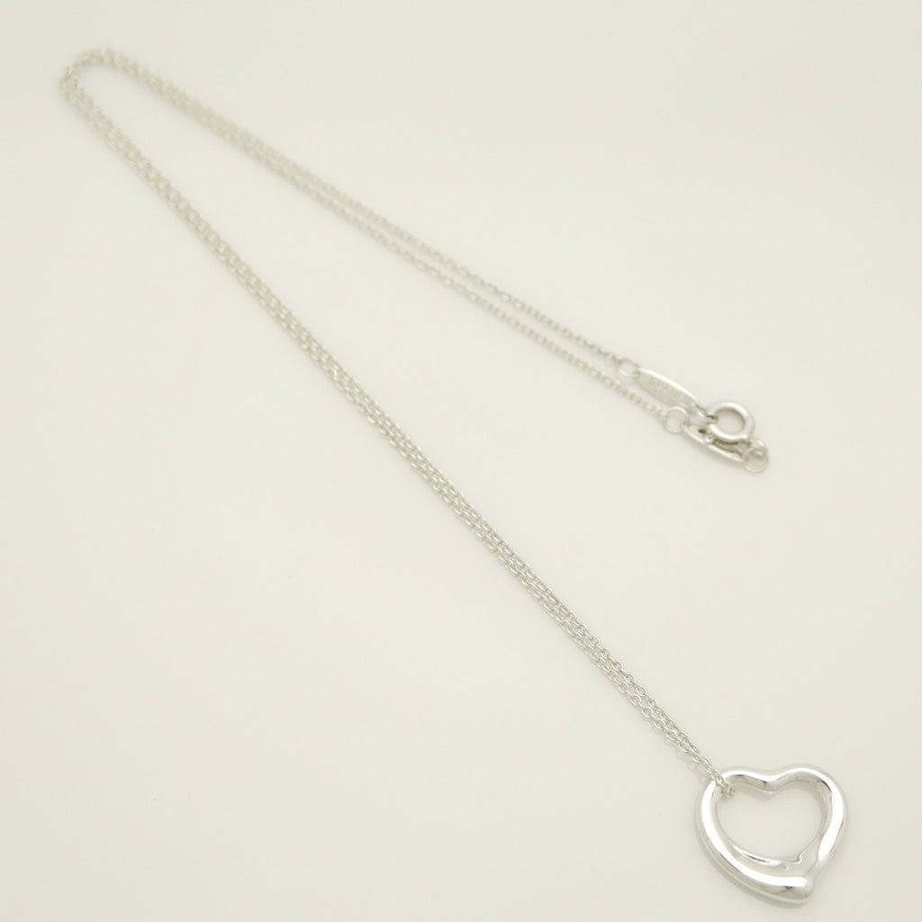 Tiffany & Co. Open Heart 16mm Pendant Necklace  Sterling Silver 925
