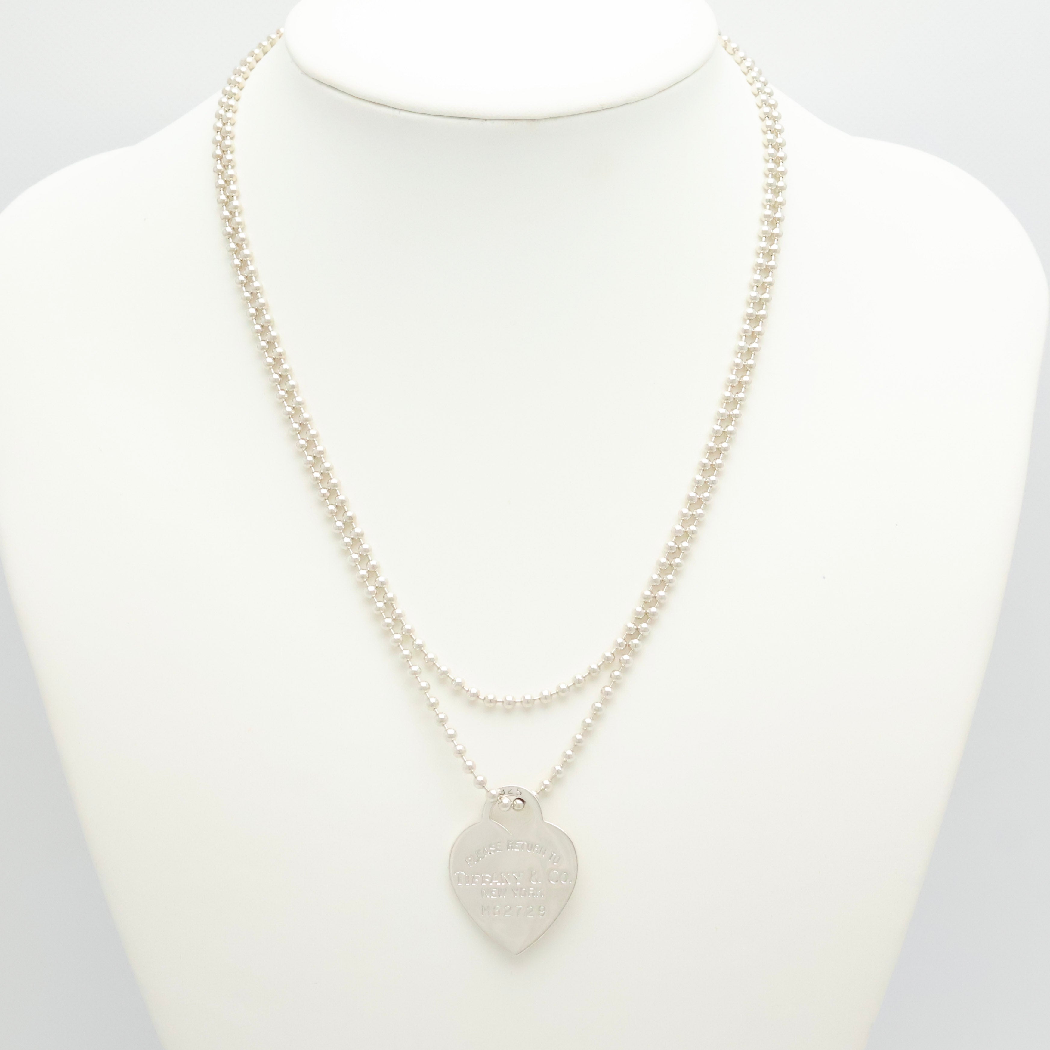 TIFFANY&Co. リターントゥ ティファニー ハート タグ ボール チェーン ネックレス AG925