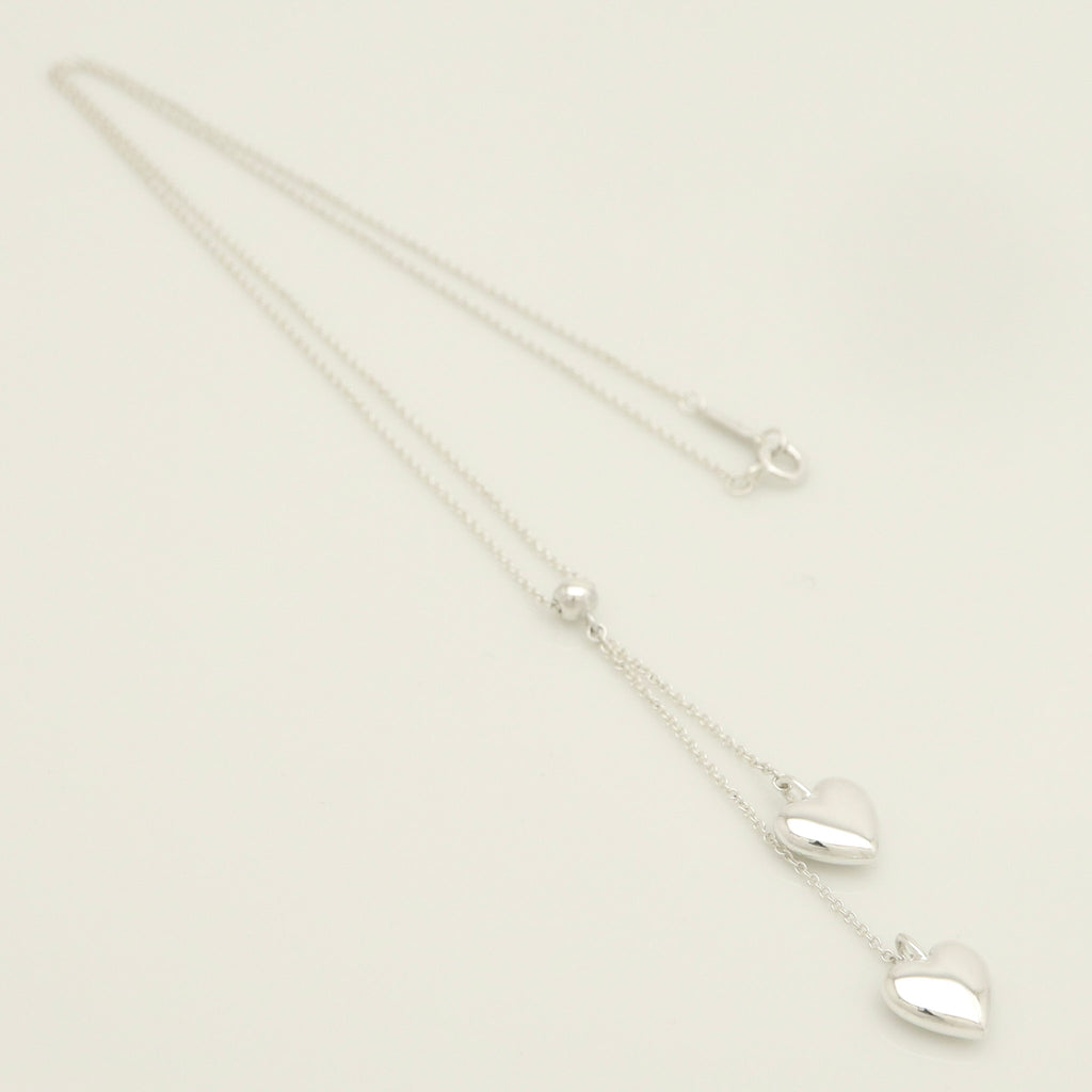 TIFFANY&Co. ダブル パフ ハート ドロップ ネックレス AG925
