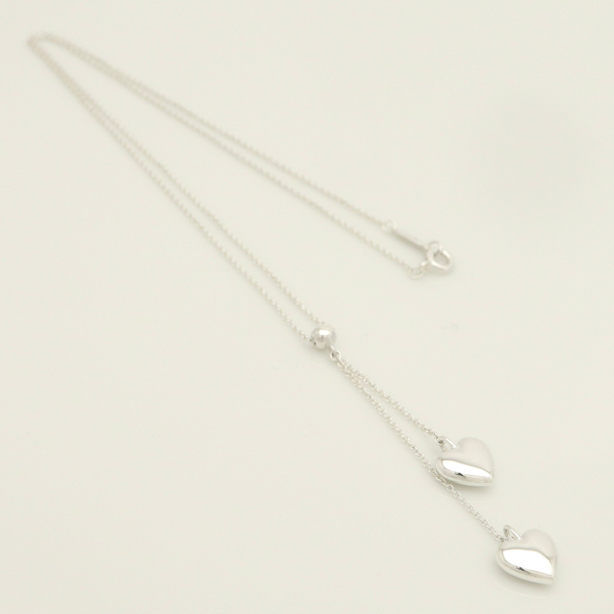 TIFFANY&Co. ダブル パフ ハート ドロップ ネックレス AG925