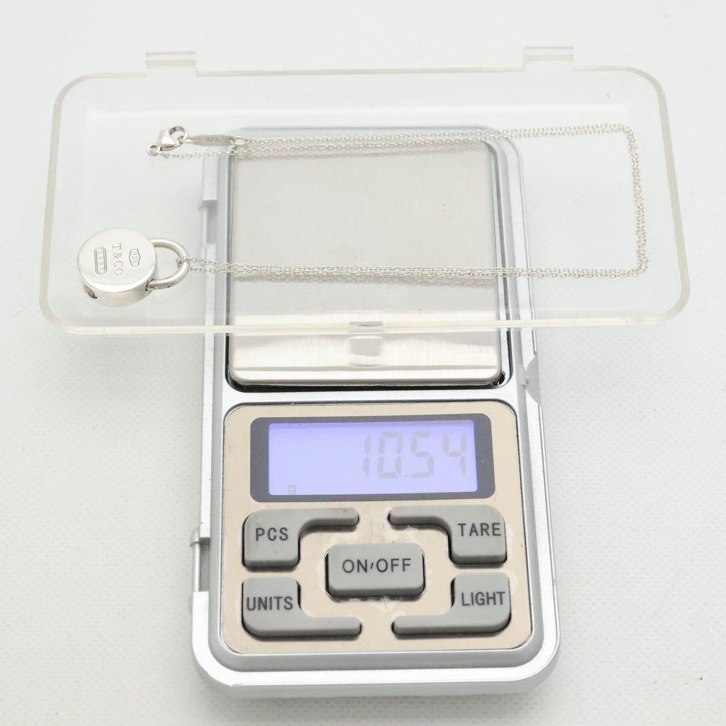 Tiffany & Co. 1837 Round Lock Padlock Pendant Necklace Sterling Silver 925