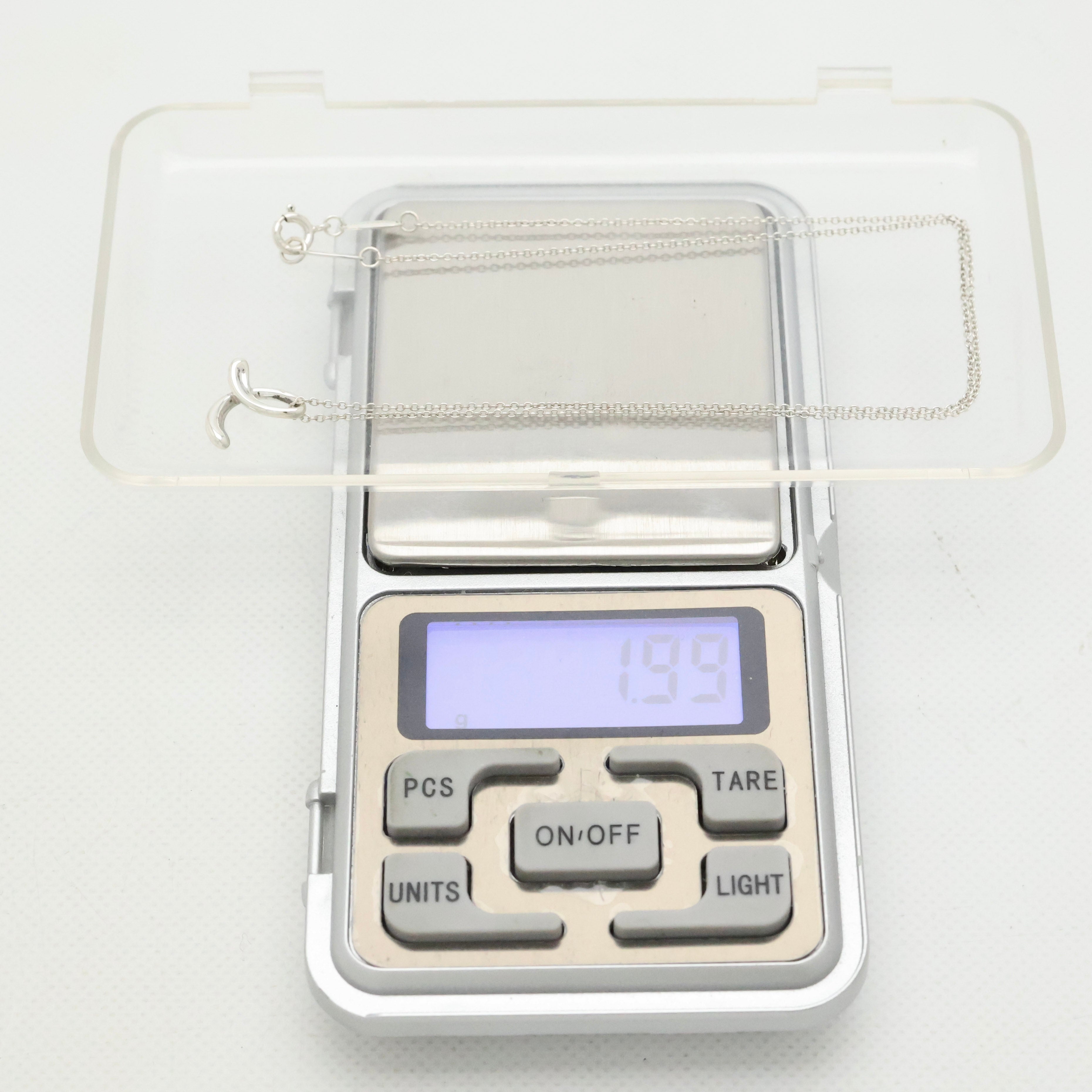 Tiffany & Co. Initial Letter "E" Necklace Pendant Sterling Silver 925