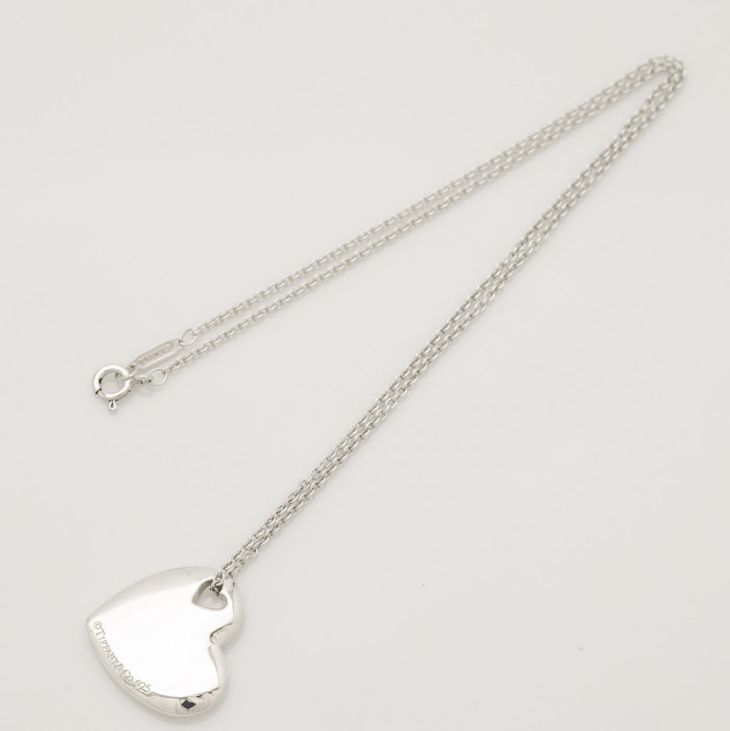 Tiffany & Co. Stencil Cutout Two Heart Necklace  Sterling Silver 925