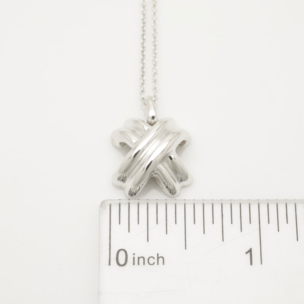 Tiffany & Co. Signature Cross Pendant Necklace Sterling Silver 925 