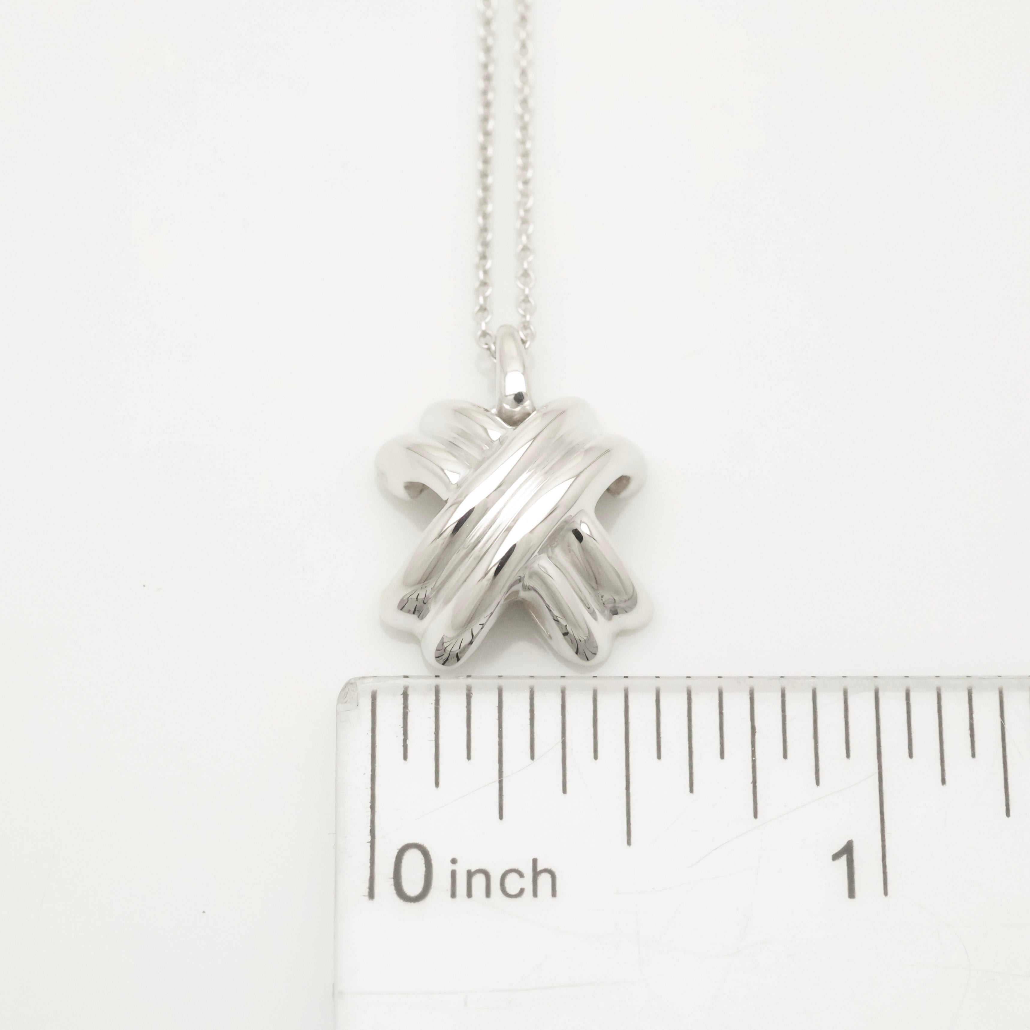 Tiffany & Co. Signature Cross Pendant Necklace Sterling Silver 925 