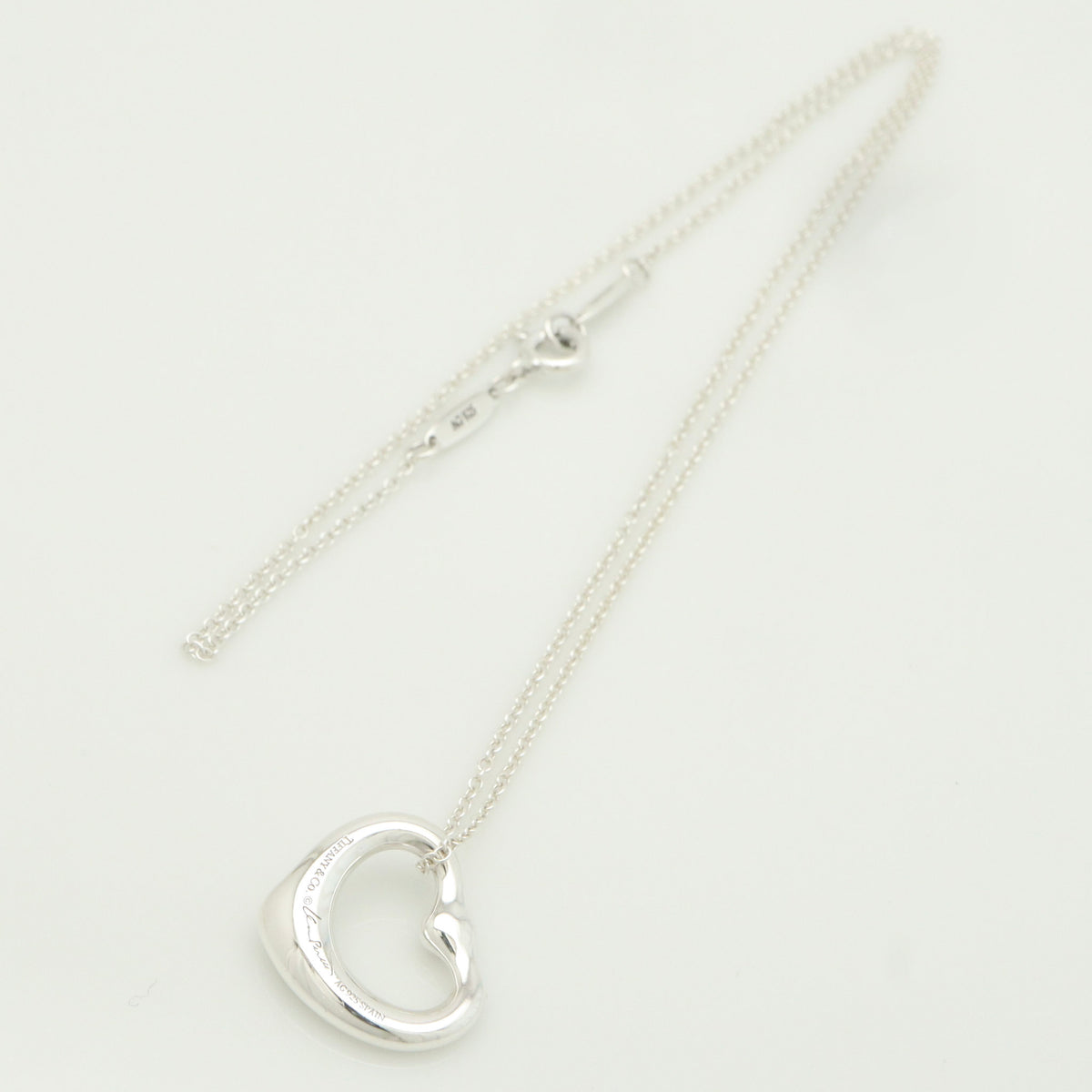 TIFFANY&Co. オープンハート 1P ピンク サファイア エルサペレッティ ネックレス AG925