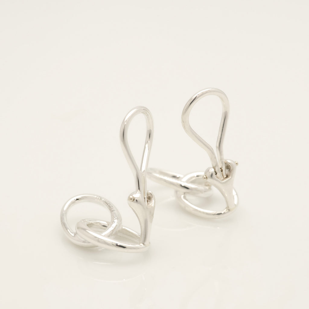  Tiffany & Co. Peretti Double Loop Clip-On Earrings Sterling Silver 925