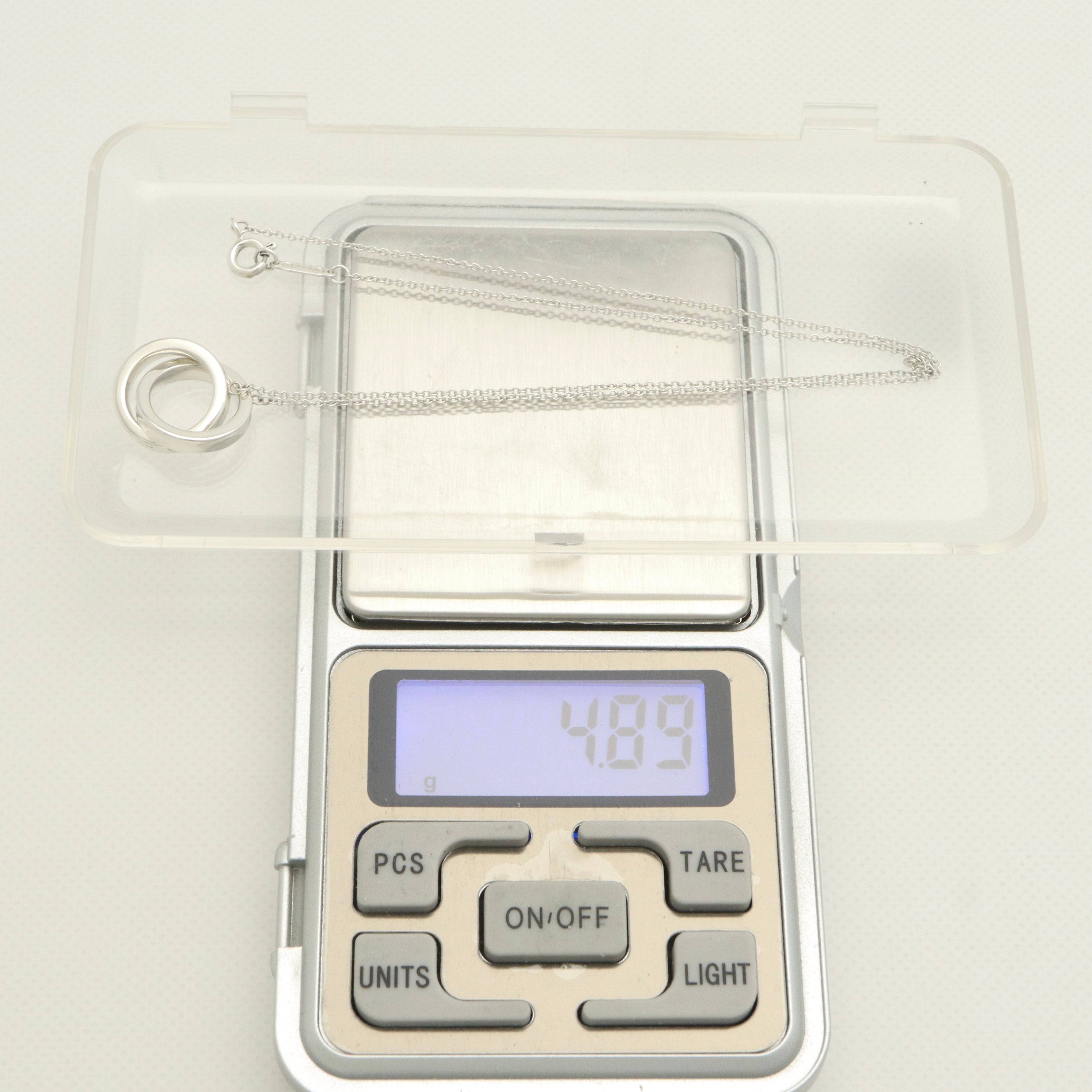 Tiffany & Co. 1837 Interlocking Circles Lariat Necklace Sterling Silver 925