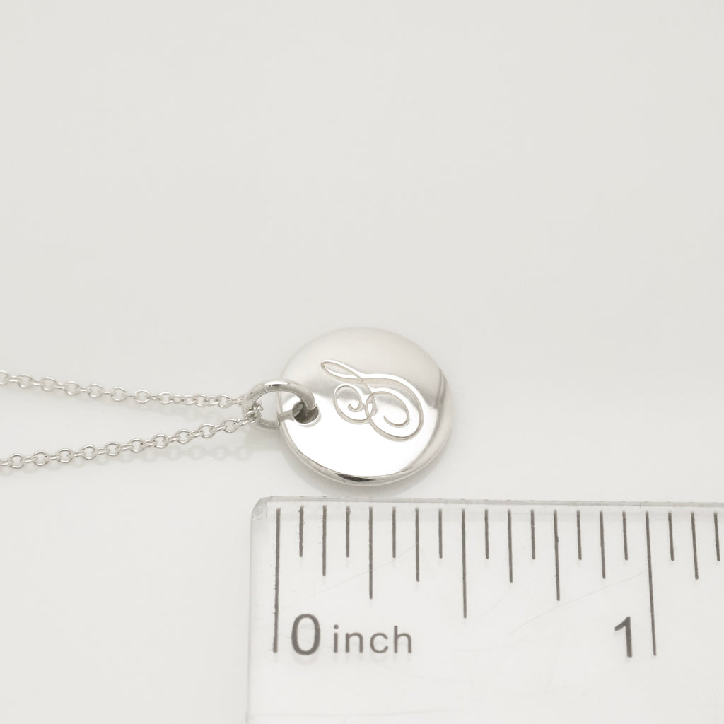  Tiffany & Co. Letter Y Notes Initial Disc Necklace Sterling Silver 925