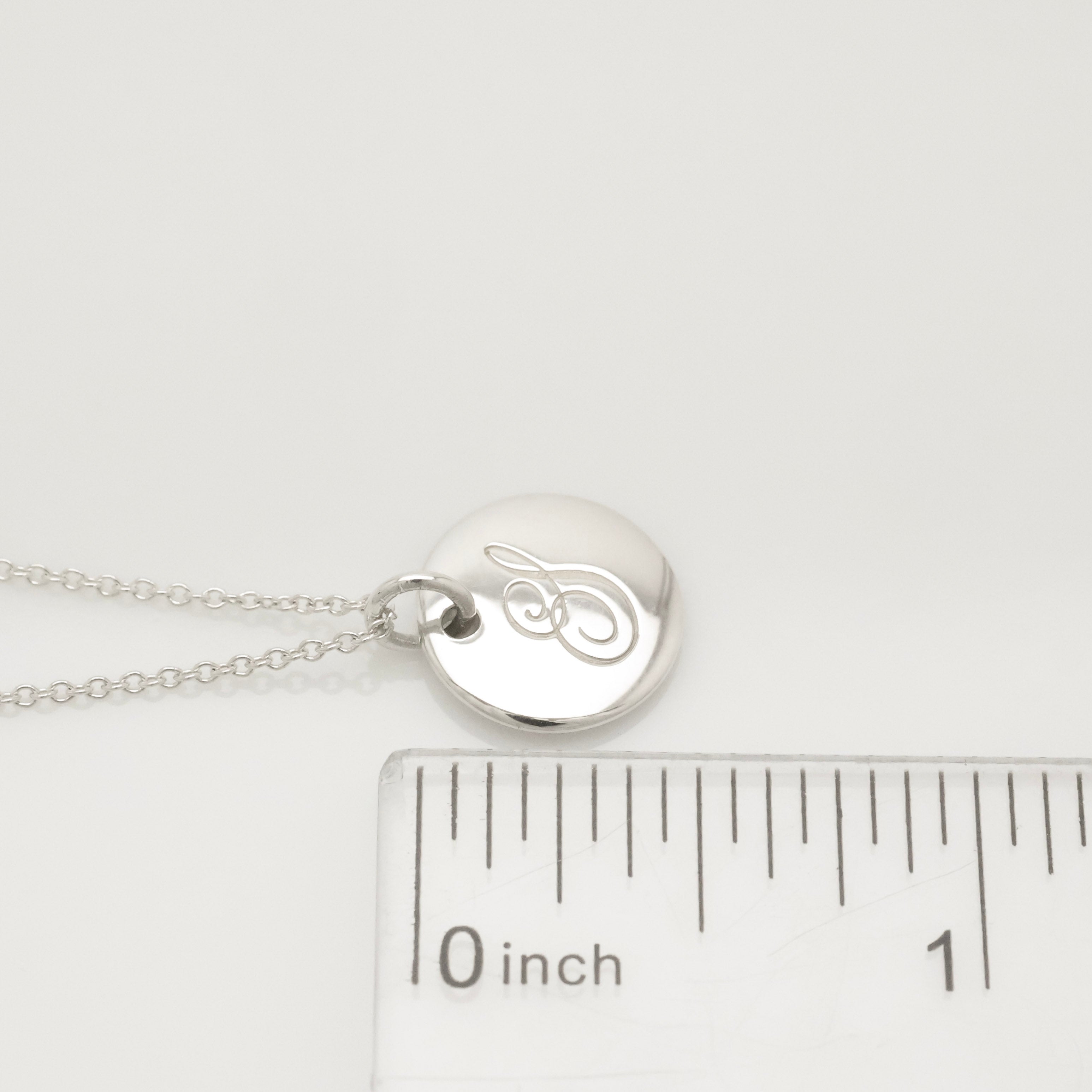  Tiffany & Co. Letter Y Notes Initial Disc Necklace Sterling Silver 925