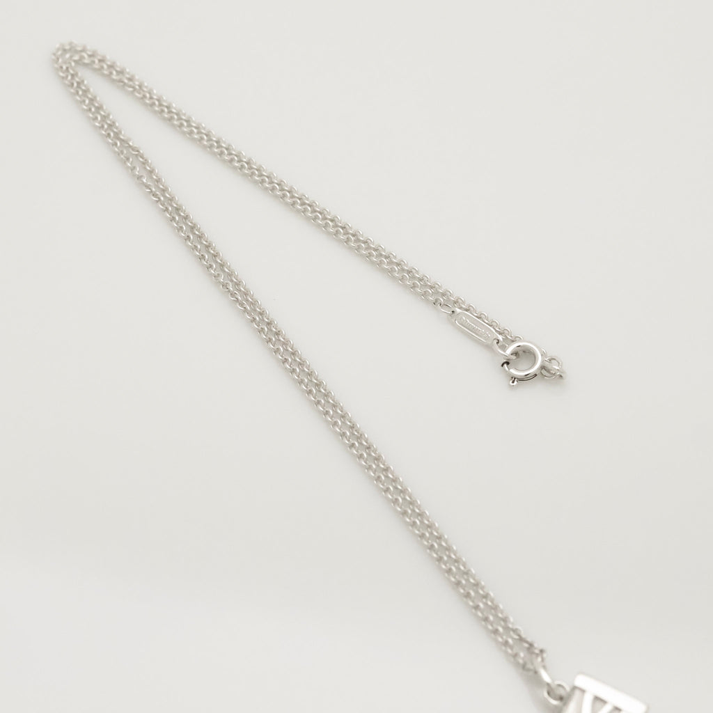 Tiffany & Co. Atlas Cube Necklace Pendant  Sterling Silver  925 