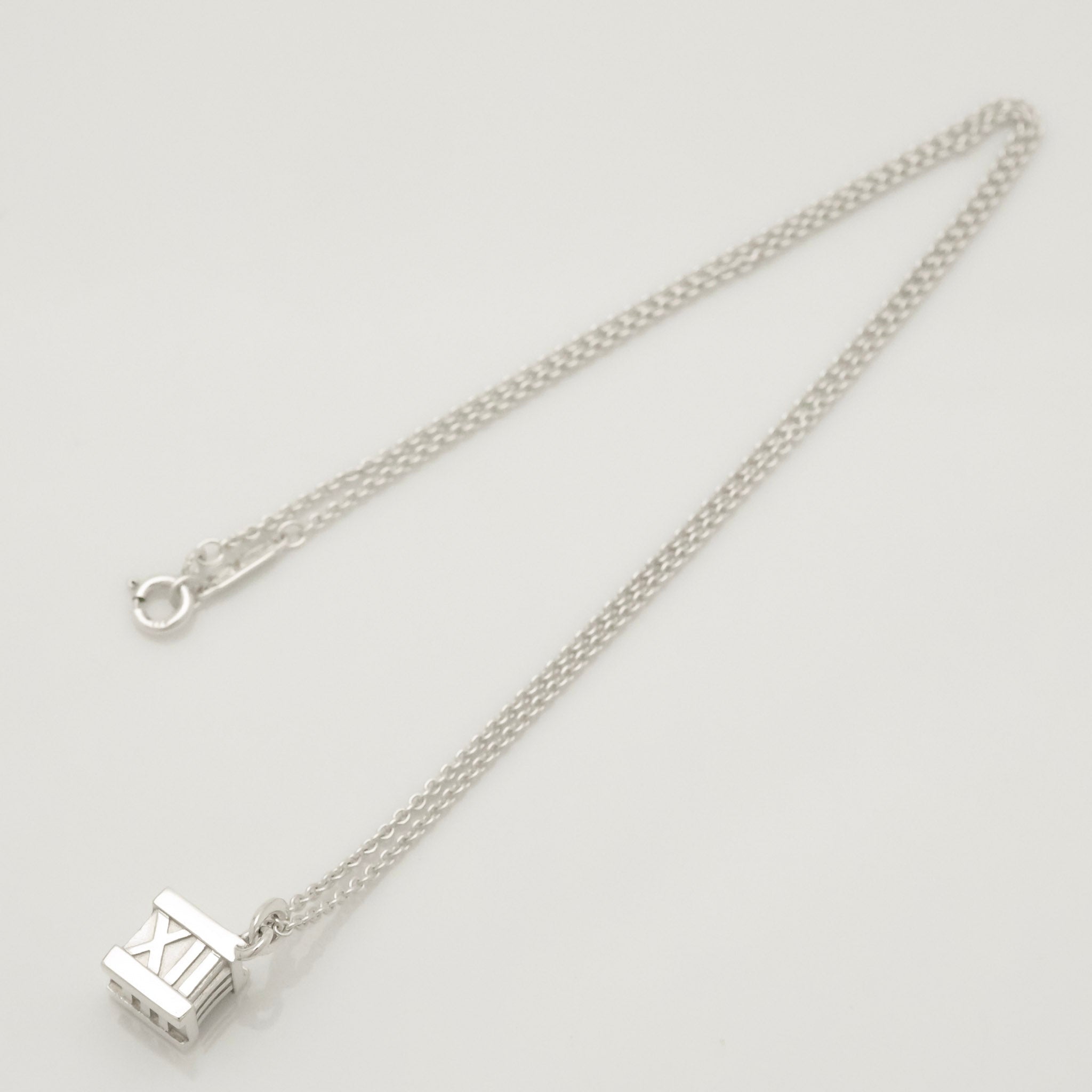  Tiffany & Co. Atlas Cube Necklace Pendant  Sterling Silver  925 
