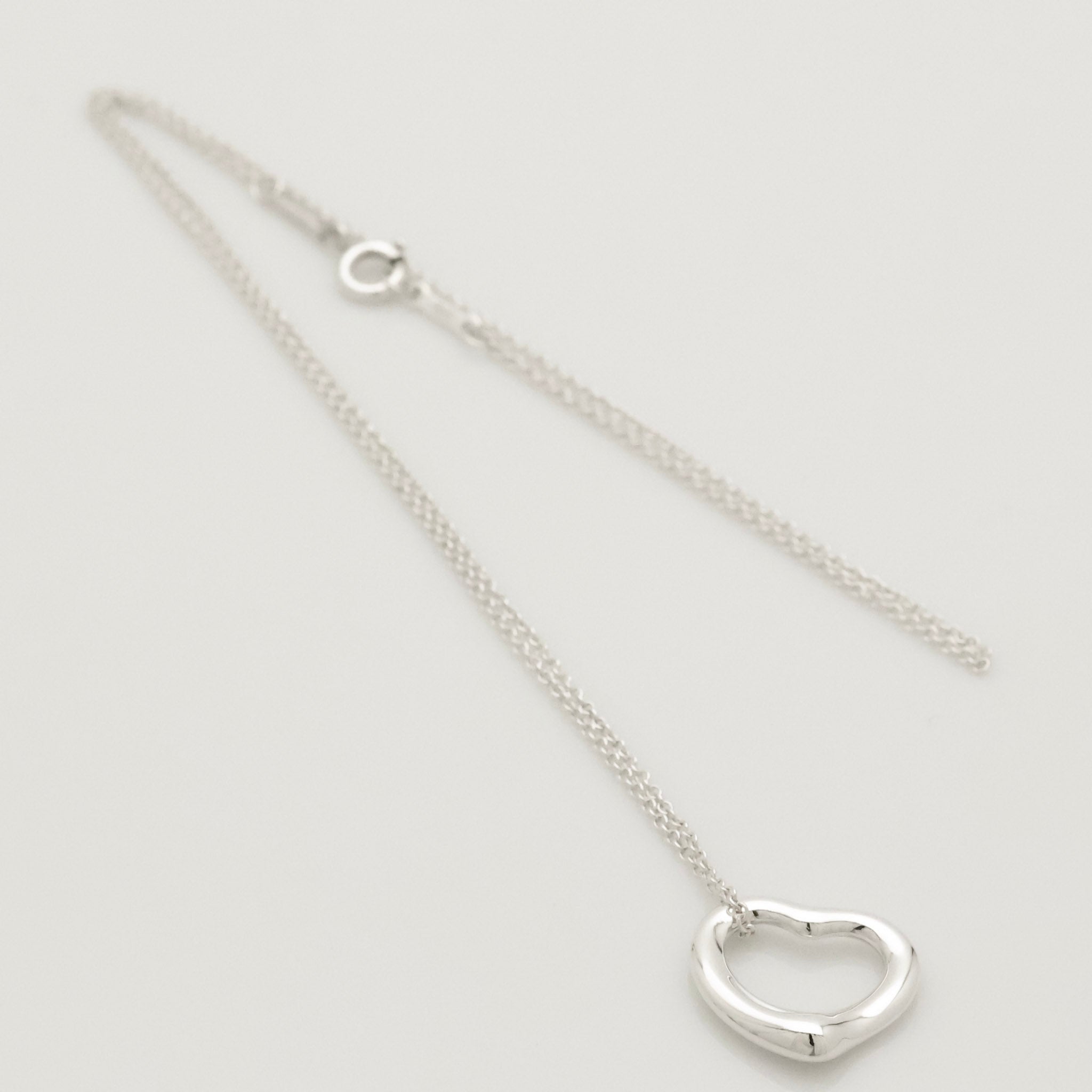 Tiffany & Co. Open Heart Pendant Necklace Sterling Silver 925