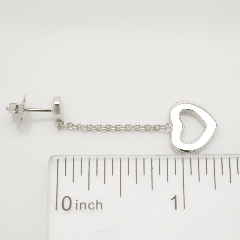 Tiffany & Co. Heart Link Drop Dangle Stud Earrings Sterling Silver 925