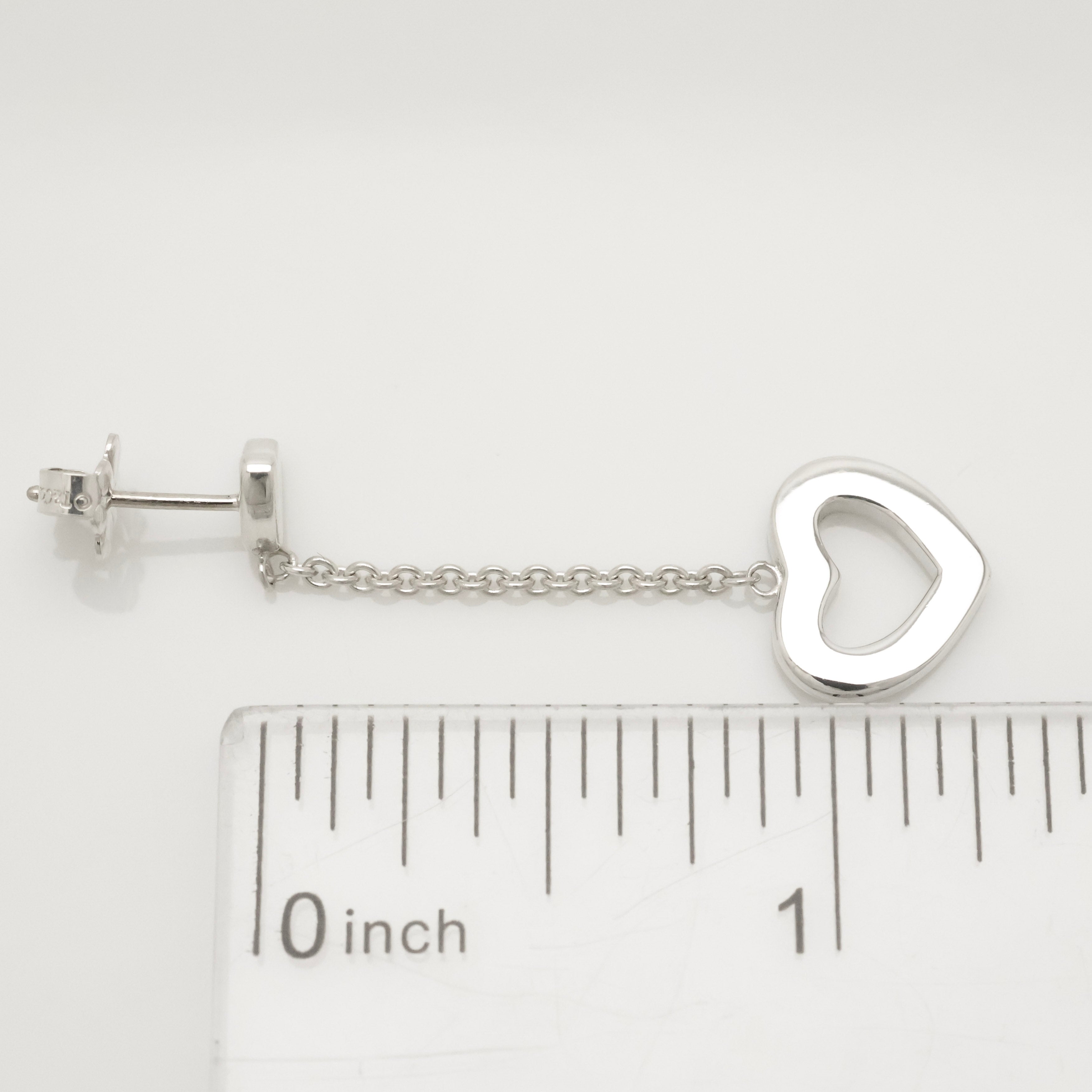 Tiffany & Co. Heart Link Drop Dangle Stud Earrings Sterling Silver 925