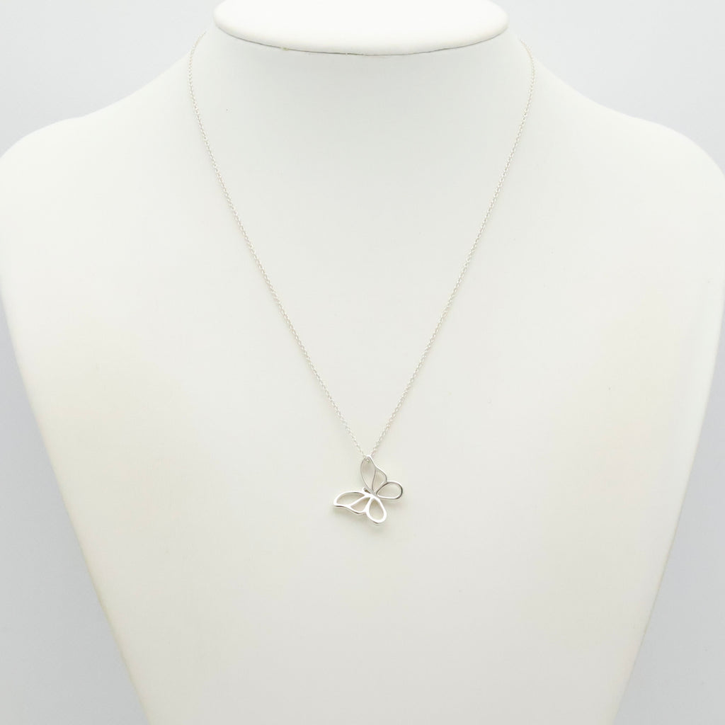 Tiffany & Co. Large Butterfly Necklace Pendant  Sterling Silver 925