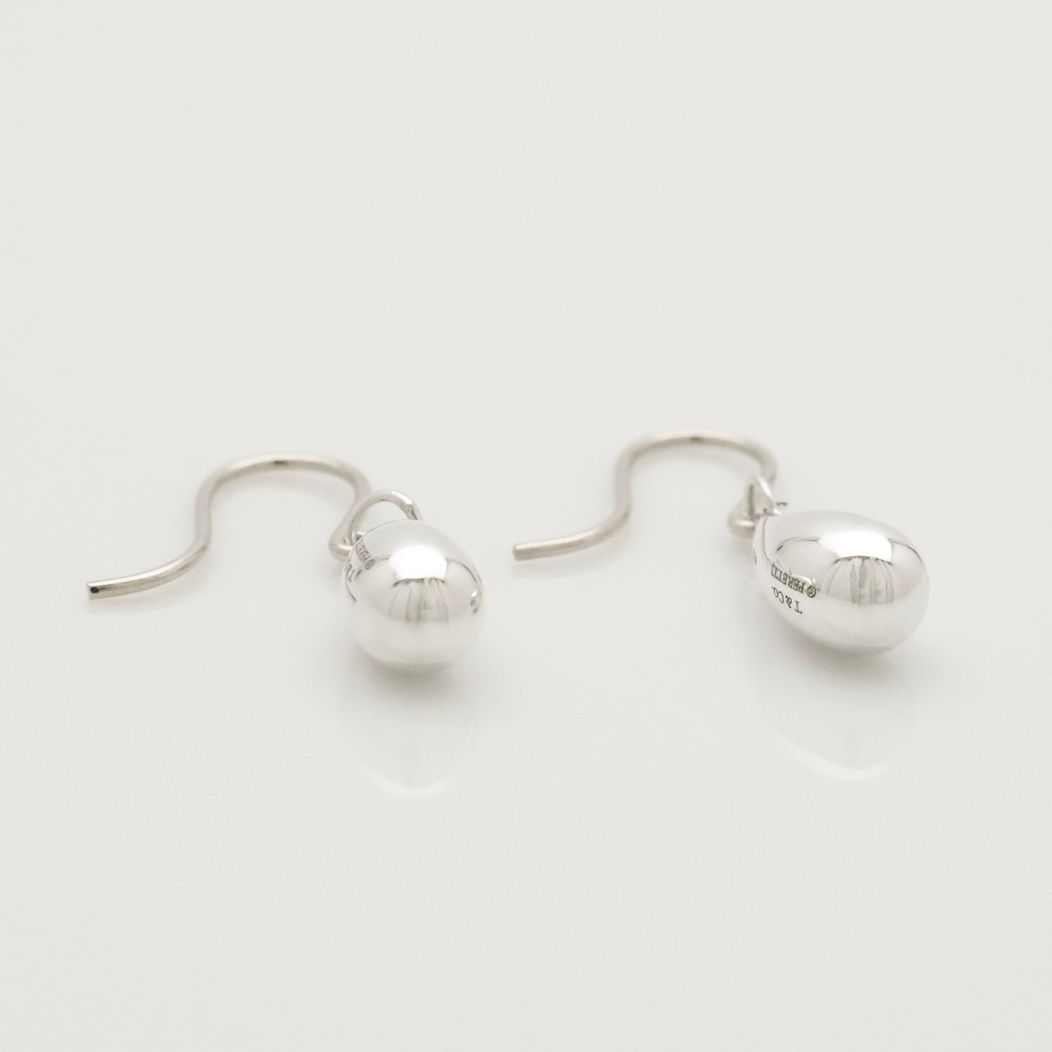 Tiffany & Co. Peretti Teardrop Dangle Earrings Sterling Silver 925