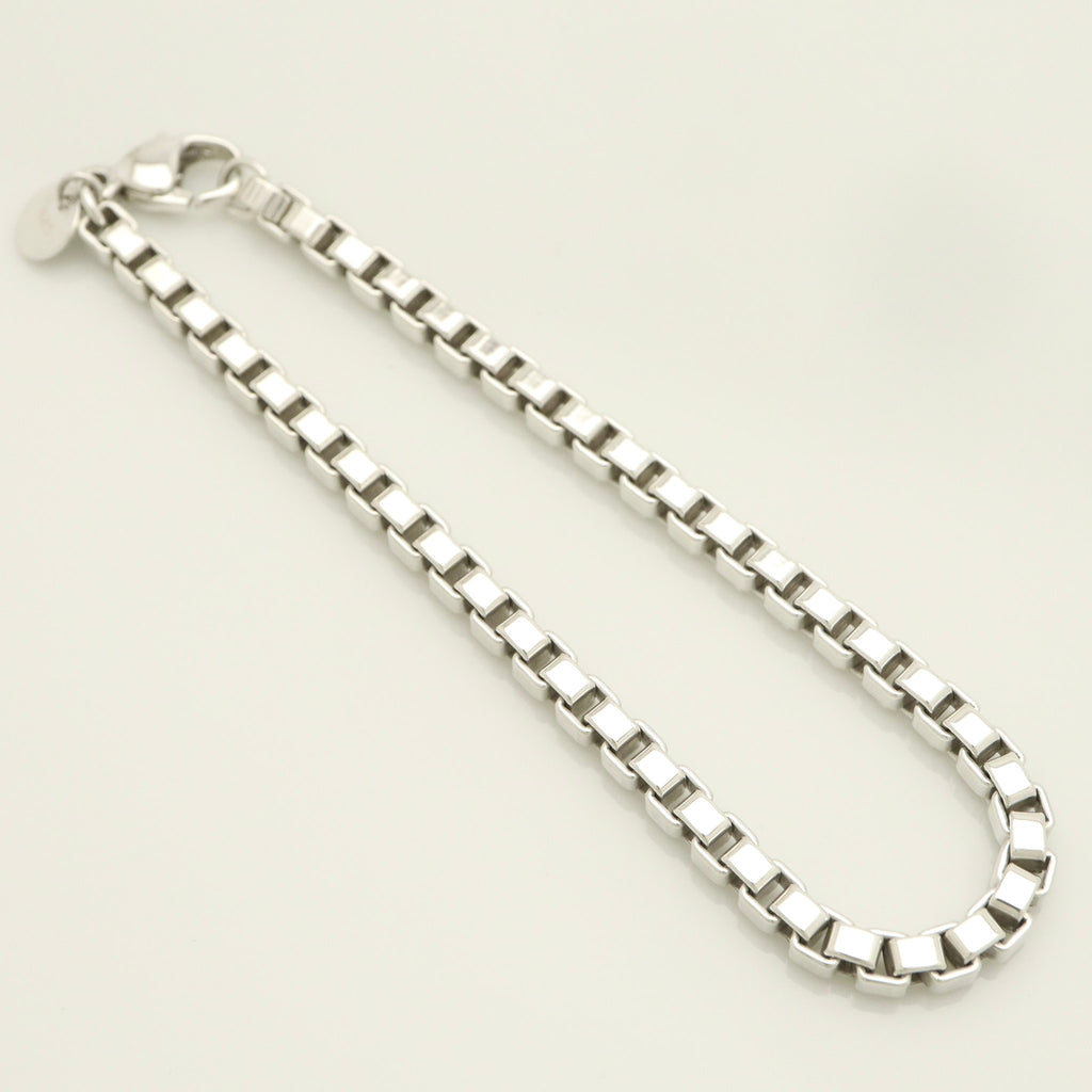  Tiffany & Co. Venetian Square Link Chain Bracelet  Sterling Silver 925