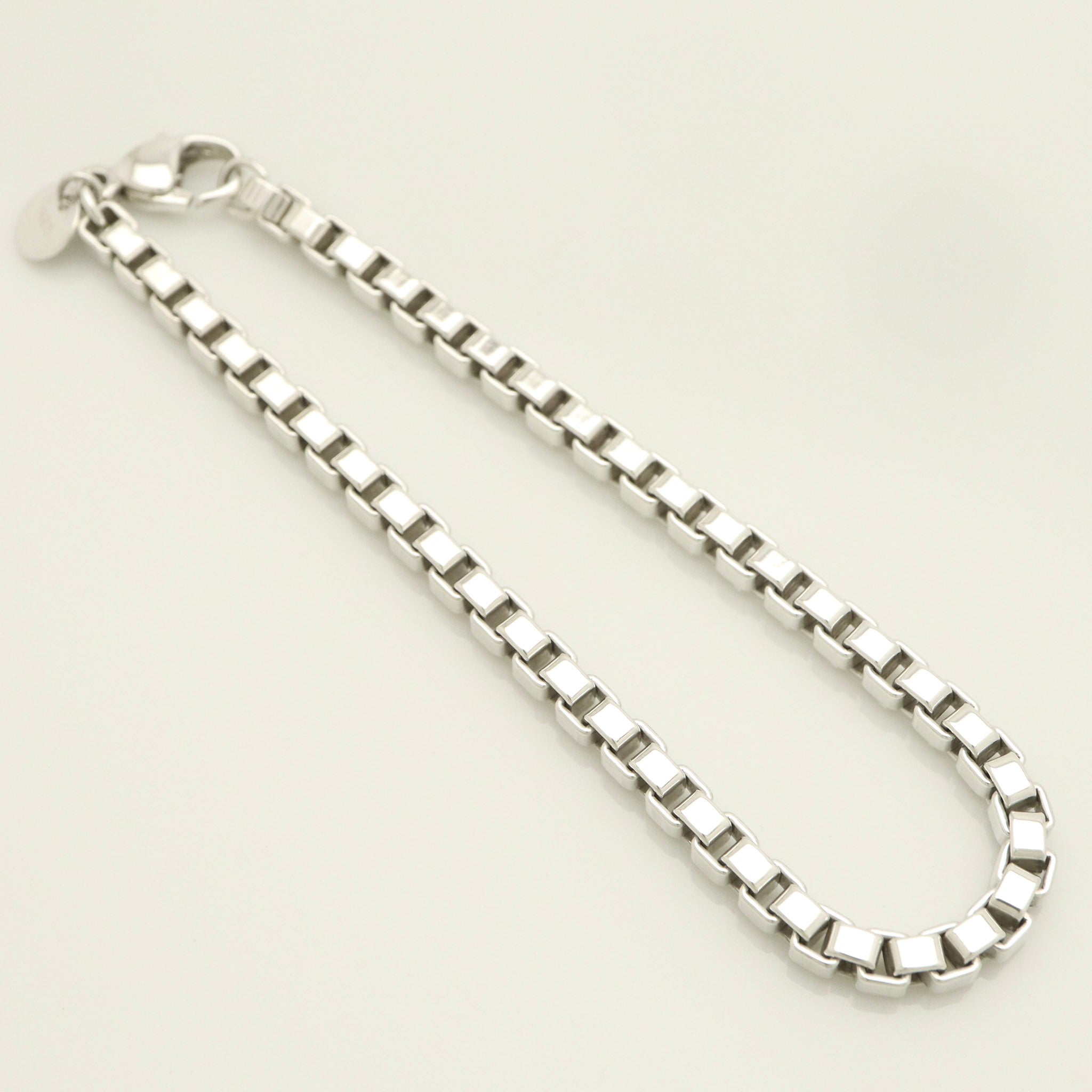  Tiffany & Co. Venetian Square Link Chain Bracelet  Sterling Silver 925